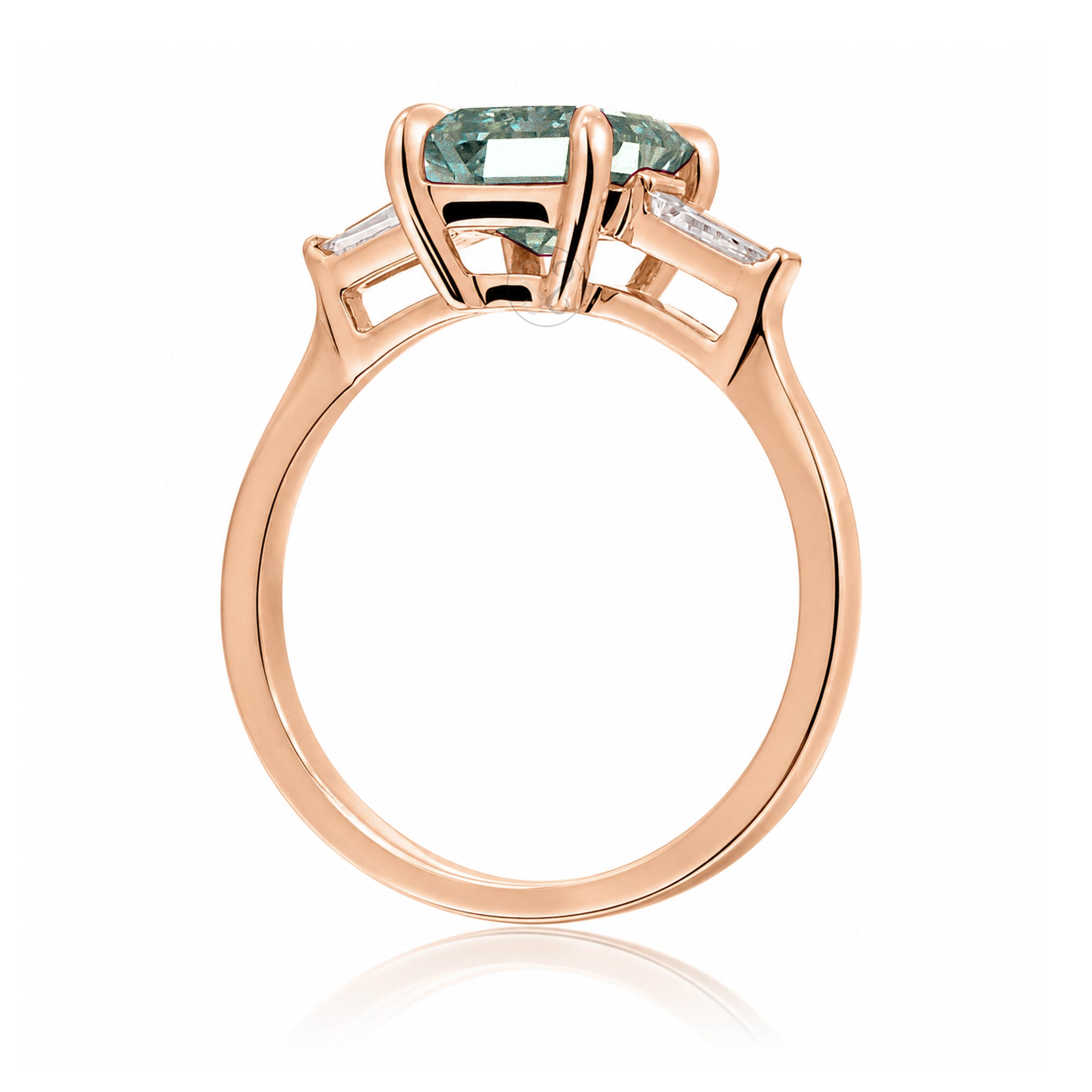 The Alice Step Cut Green Sapphire Ring