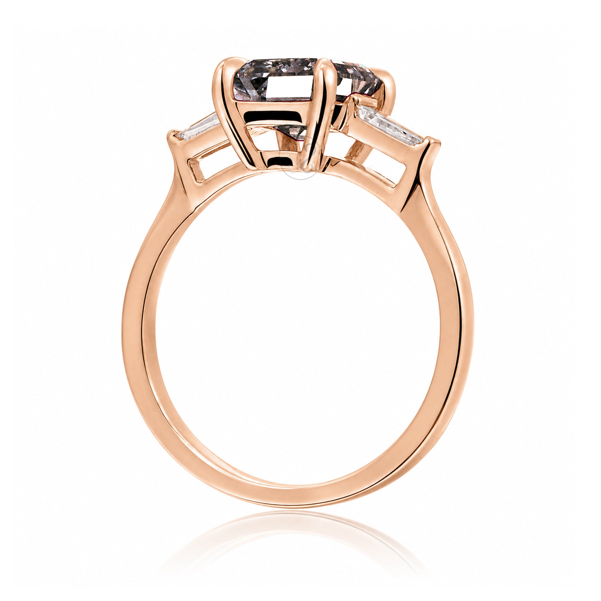 The Alice Emerald Step Cut Morganite Ring