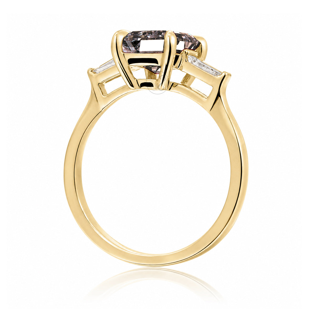 The Alice Emerald Step Cut Morganite Ring