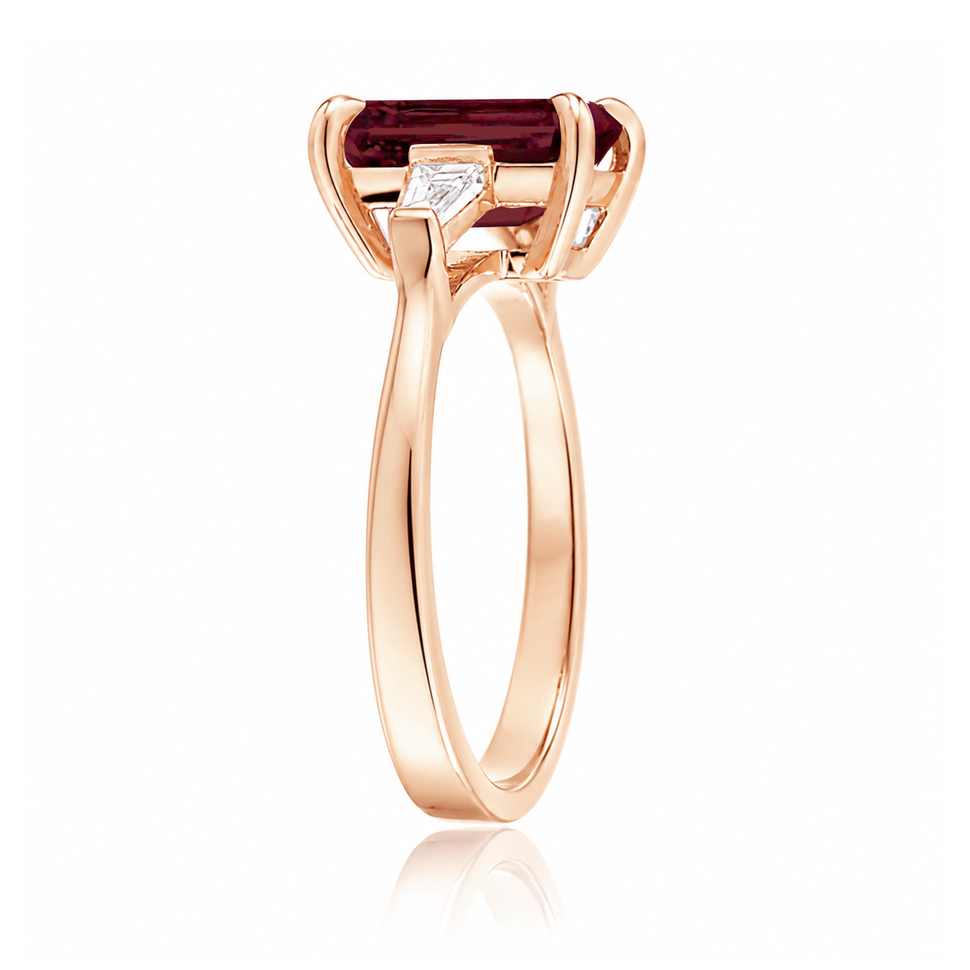 The Alice Emerald Step Cut Ruby Ring