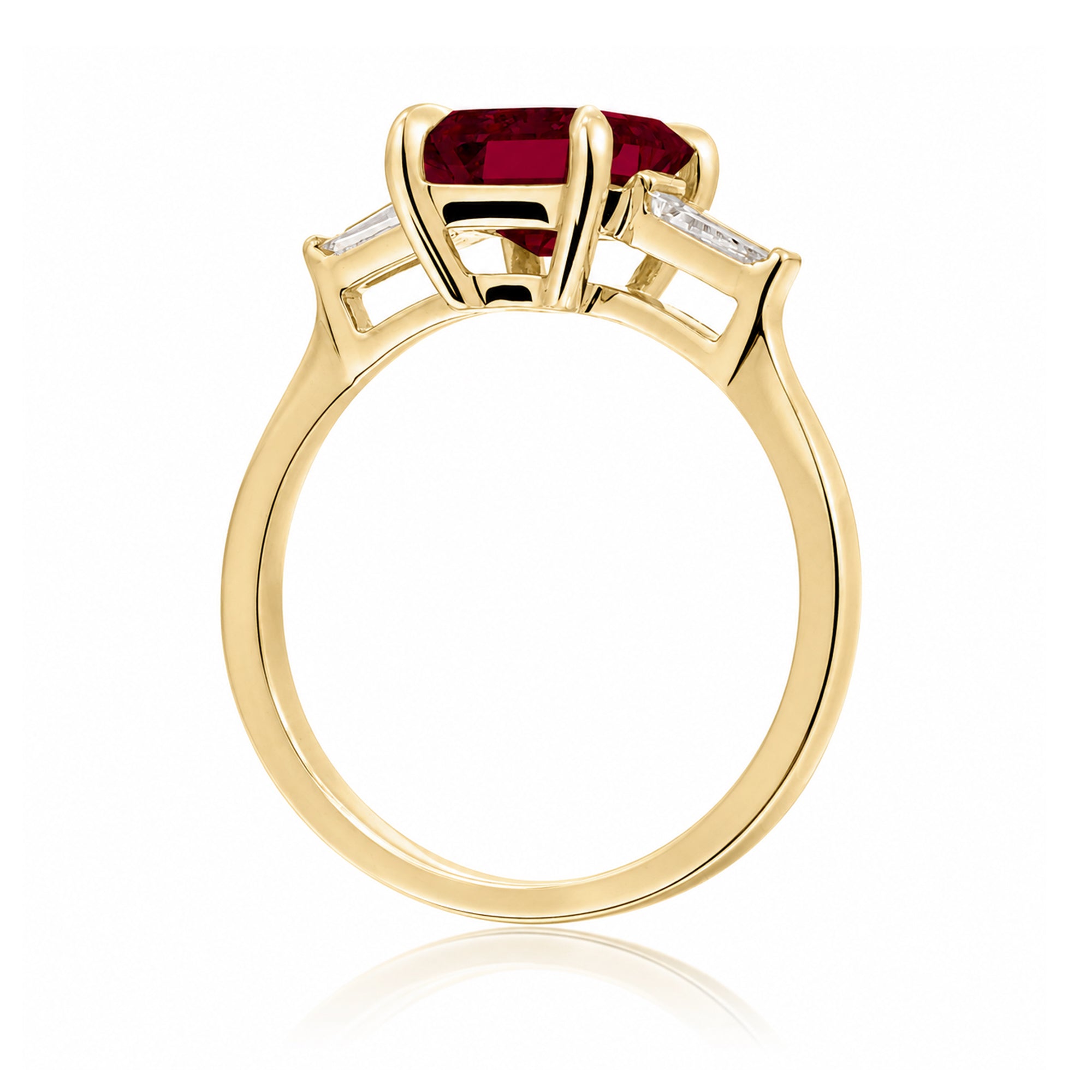 The Alice Emerald Step Cut Ruby Ring
