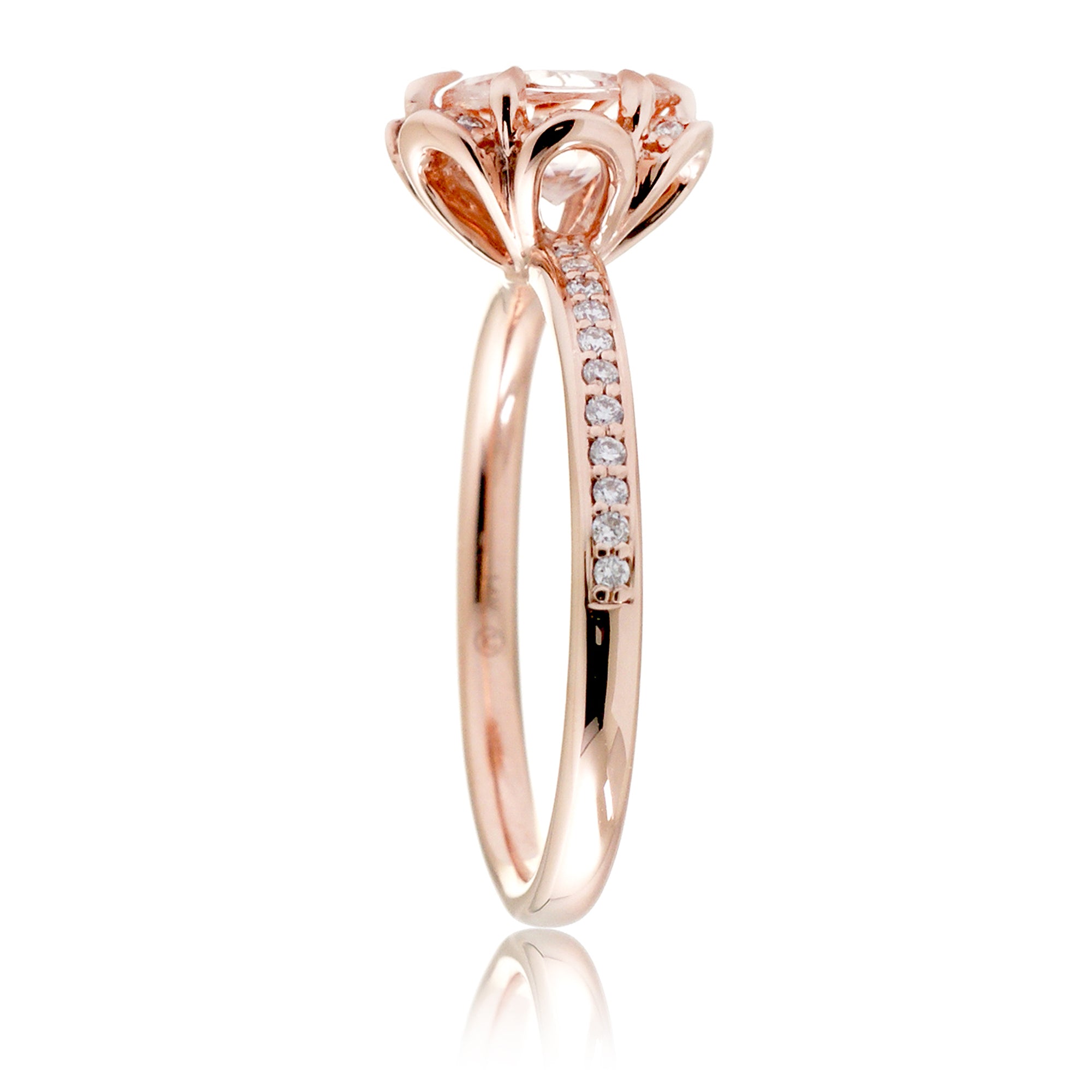 The Anemone Round Morganite Ring Rose Gold