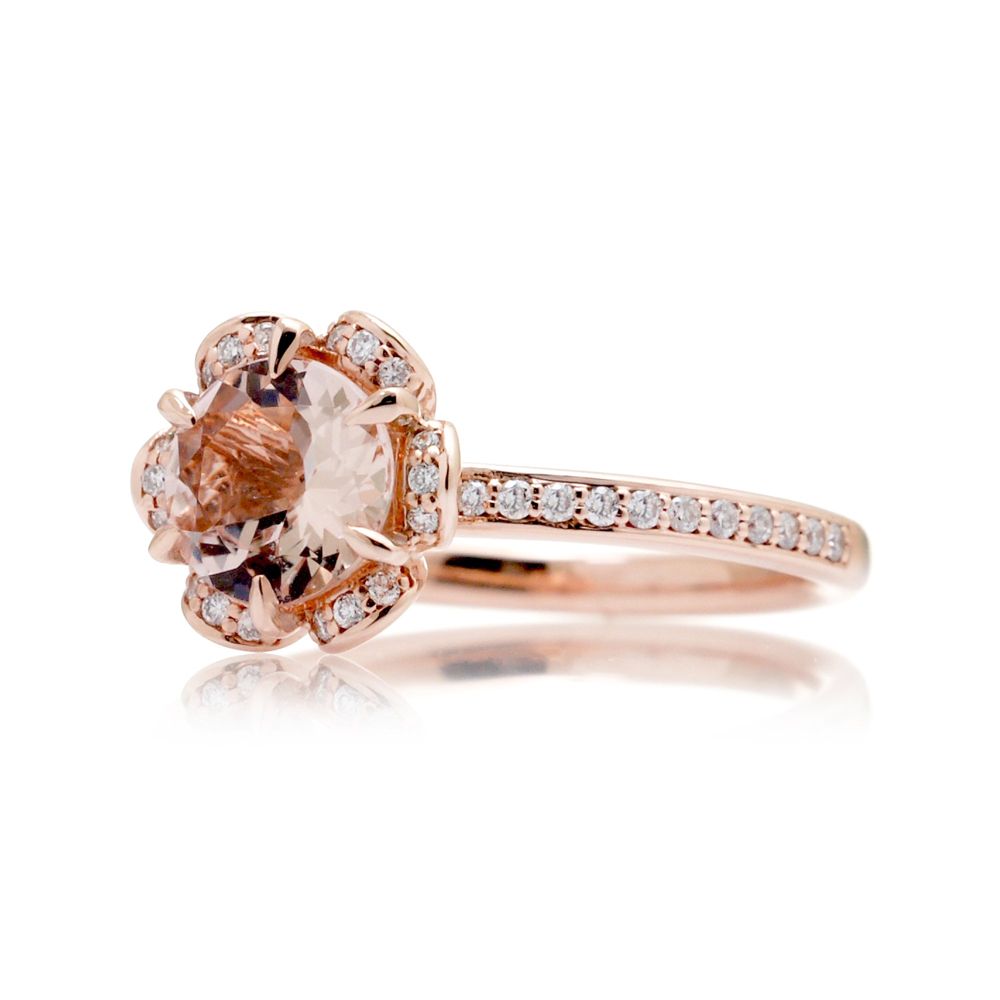 The Anemone Round Morganite Ring Rose Gold