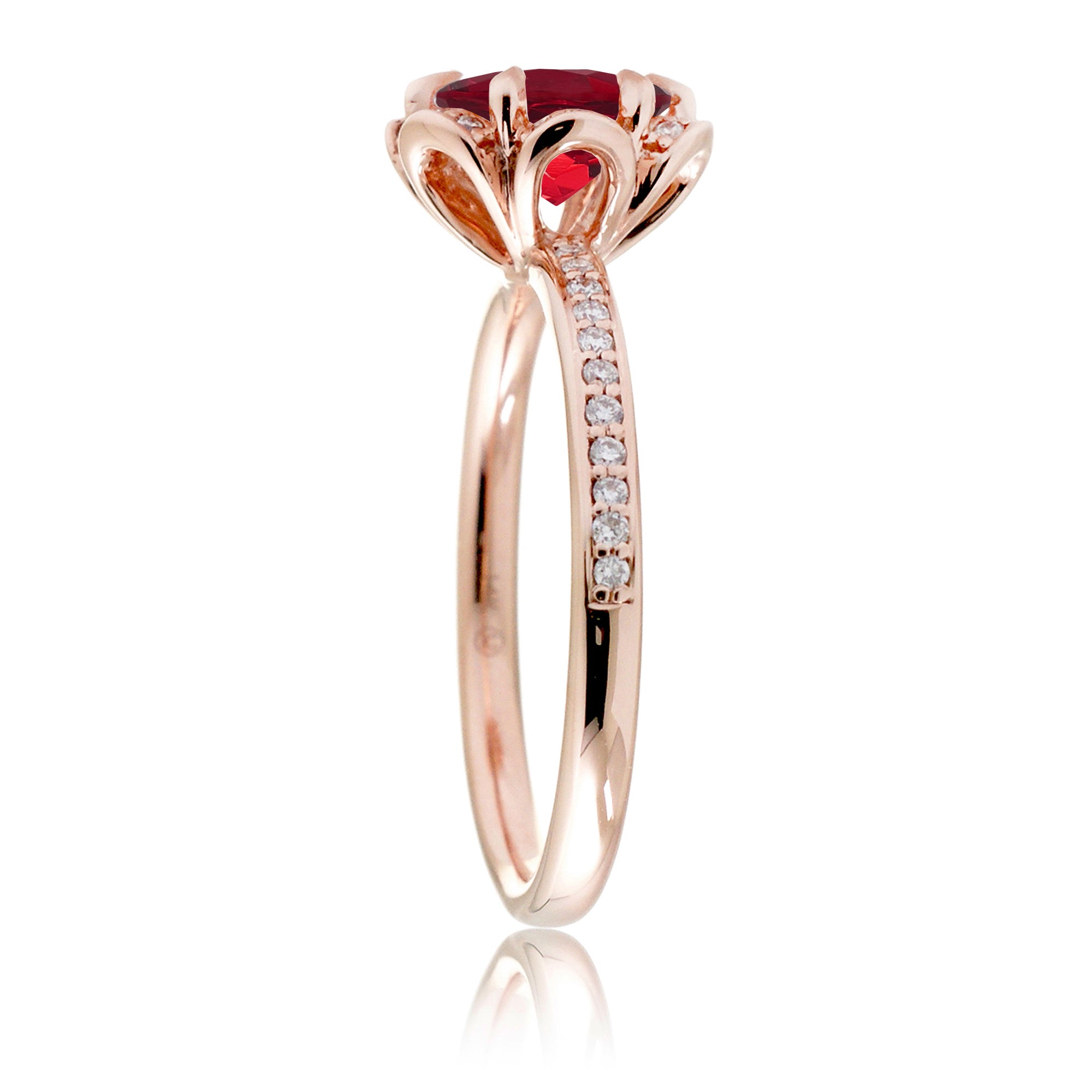 The Anemone Round Ruby Ring (Lab Grown)