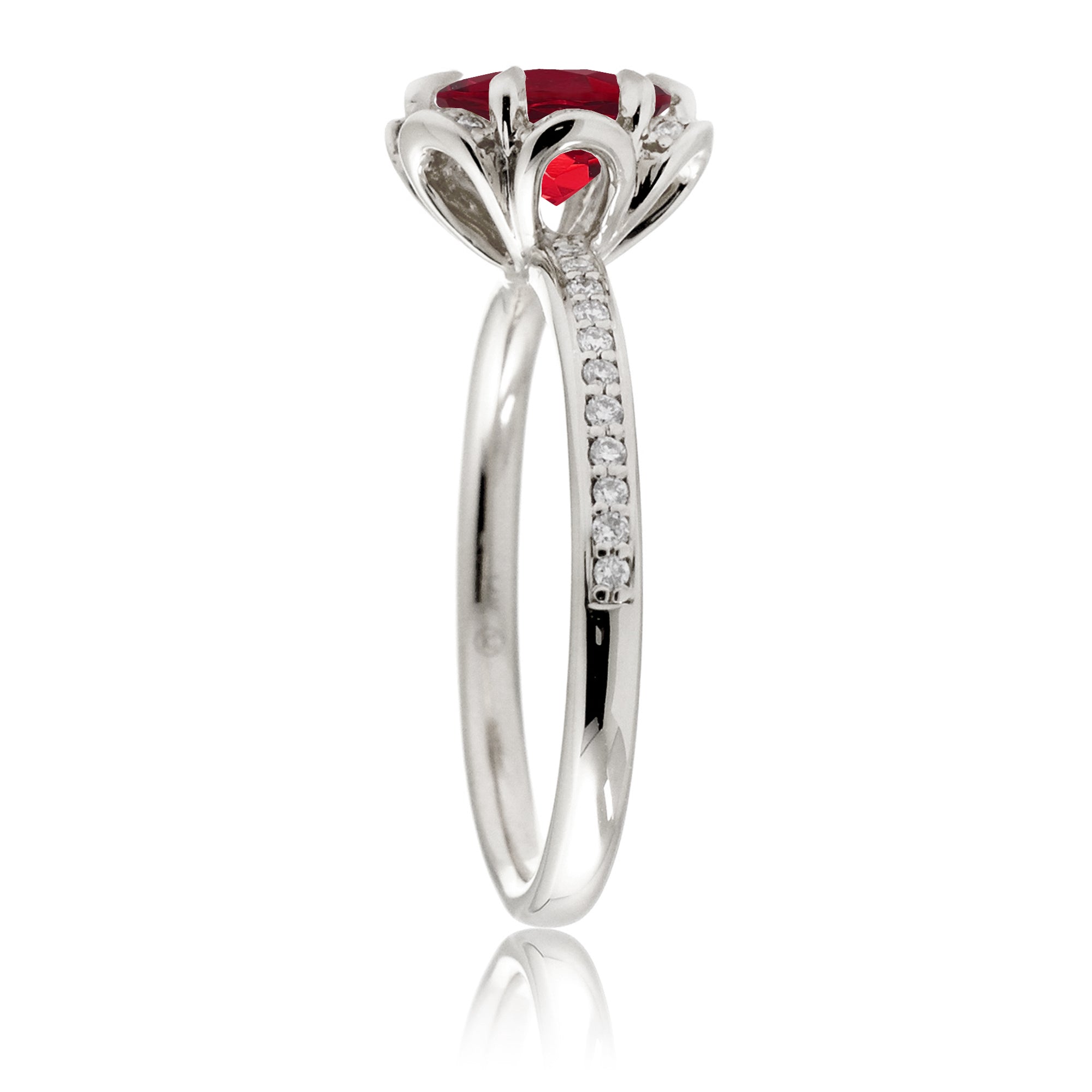 The Anemone Round Ruby Ring (Lab Grown)