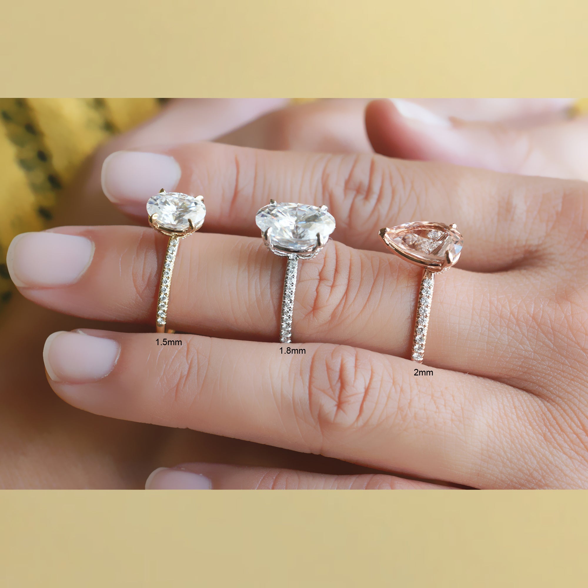 The Ava Emerald Cut Moissanite Ring
