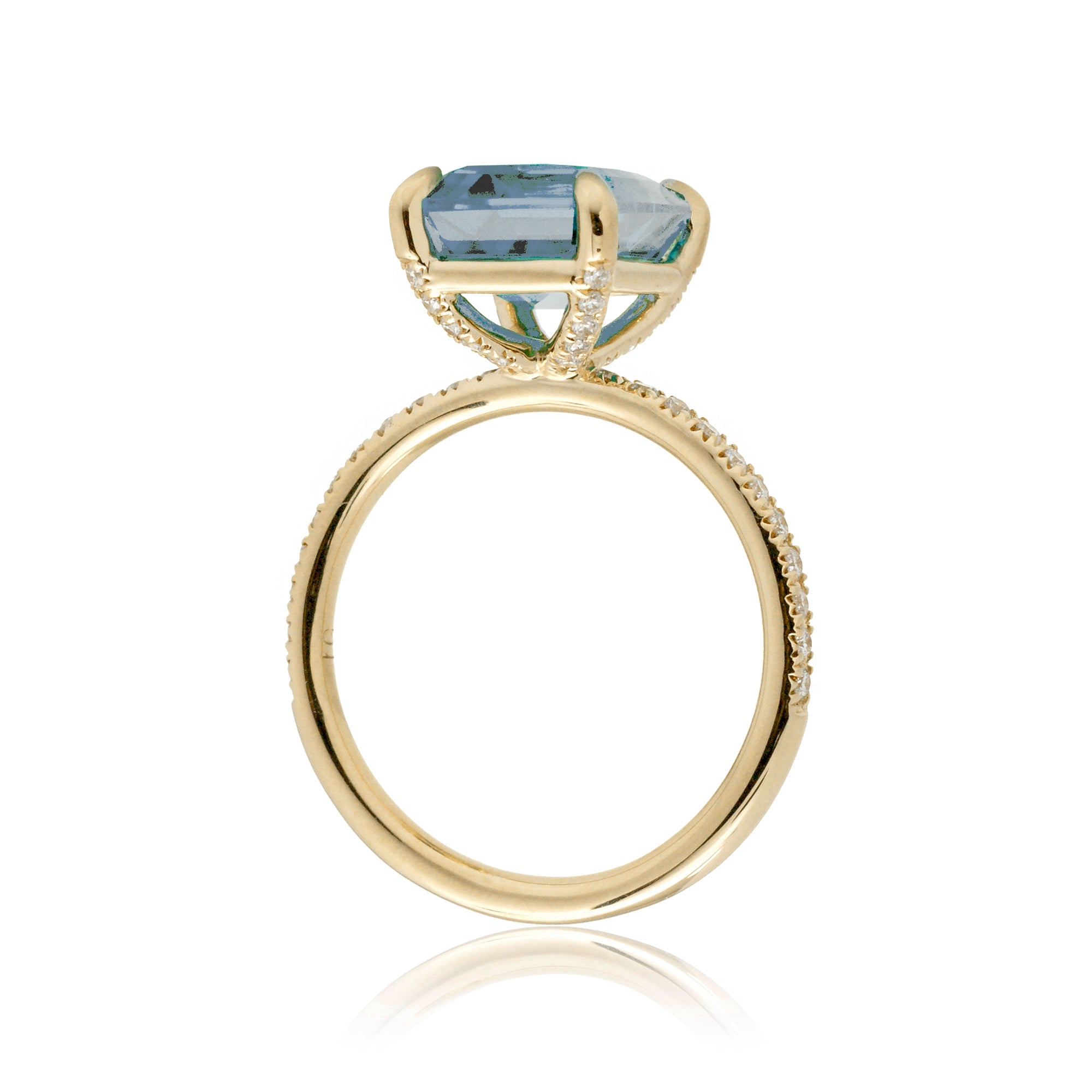 The Ava Emerald Cut Aquamarine Ring