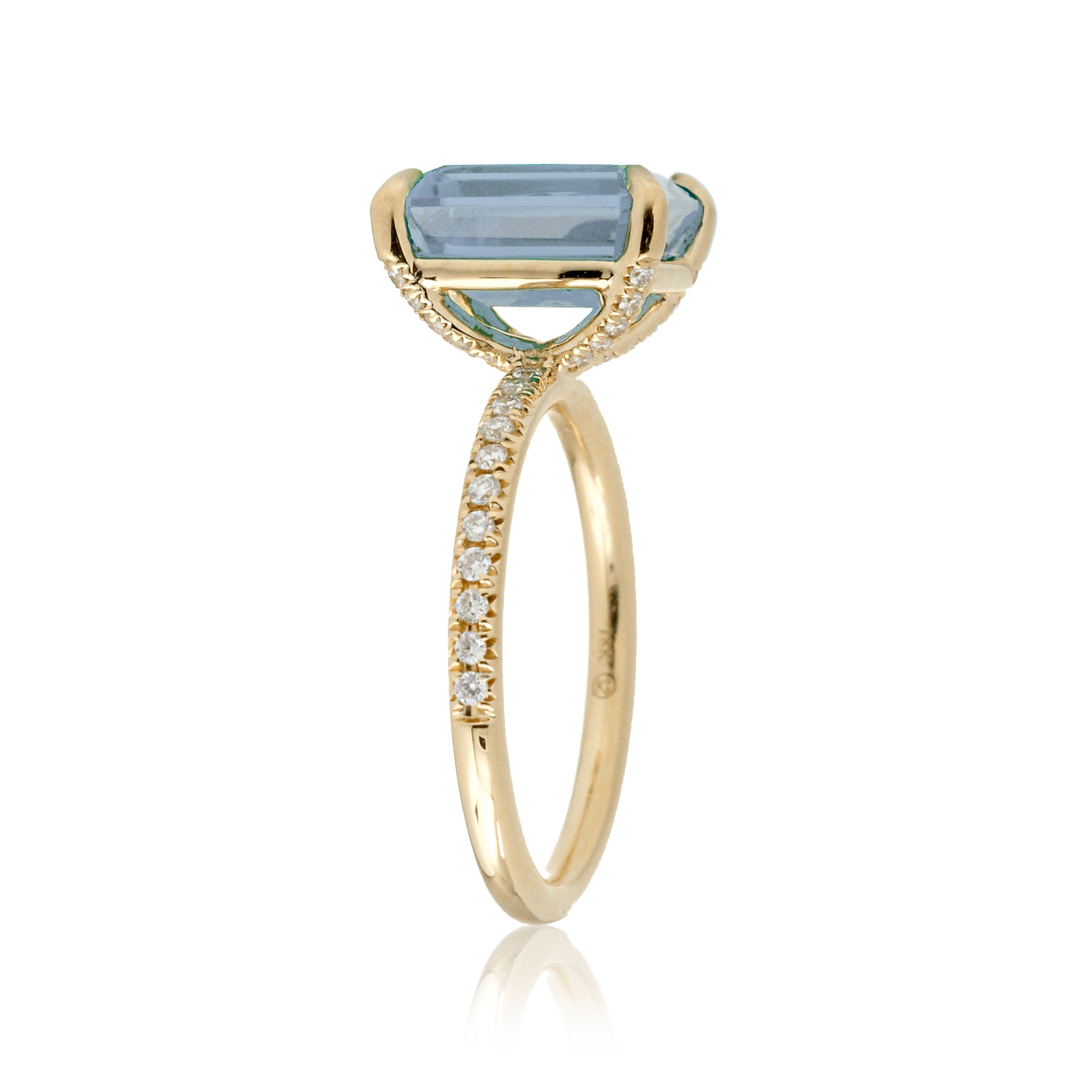 The Ava Emerald Cut Aquamarine Ring