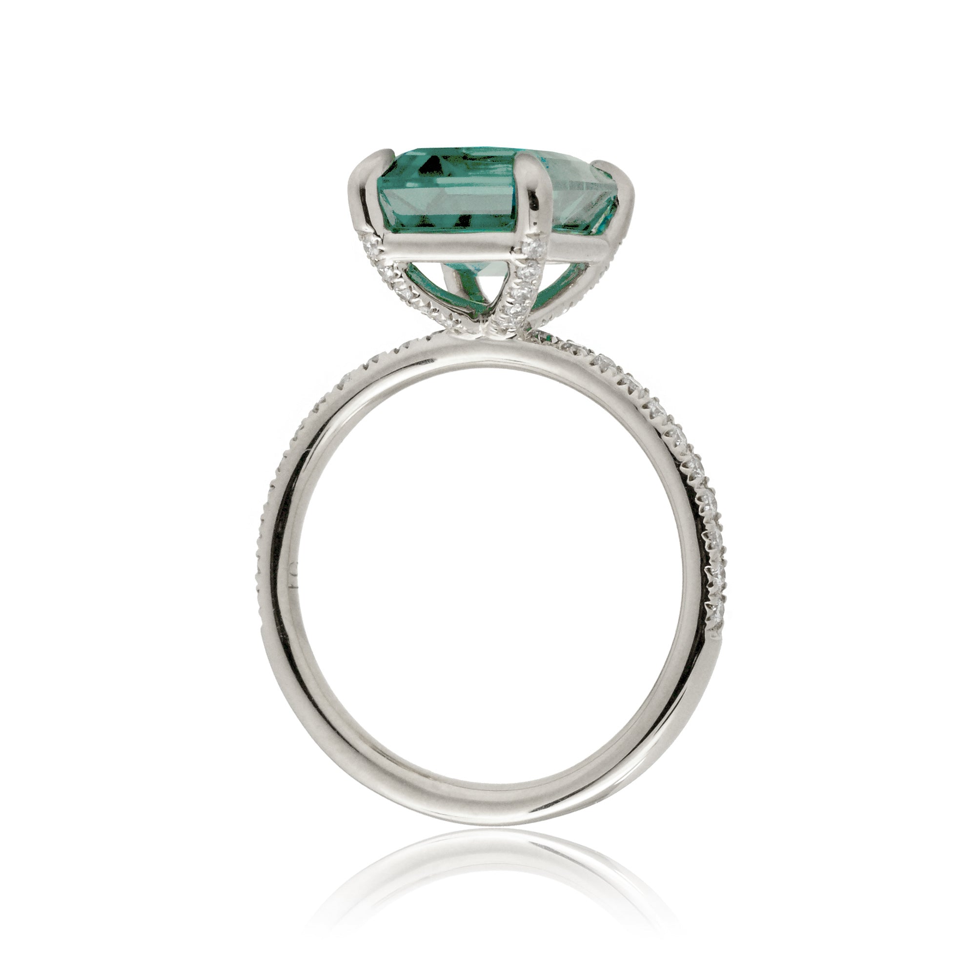 The Ava Emerald Cut Green Sapphire Ring