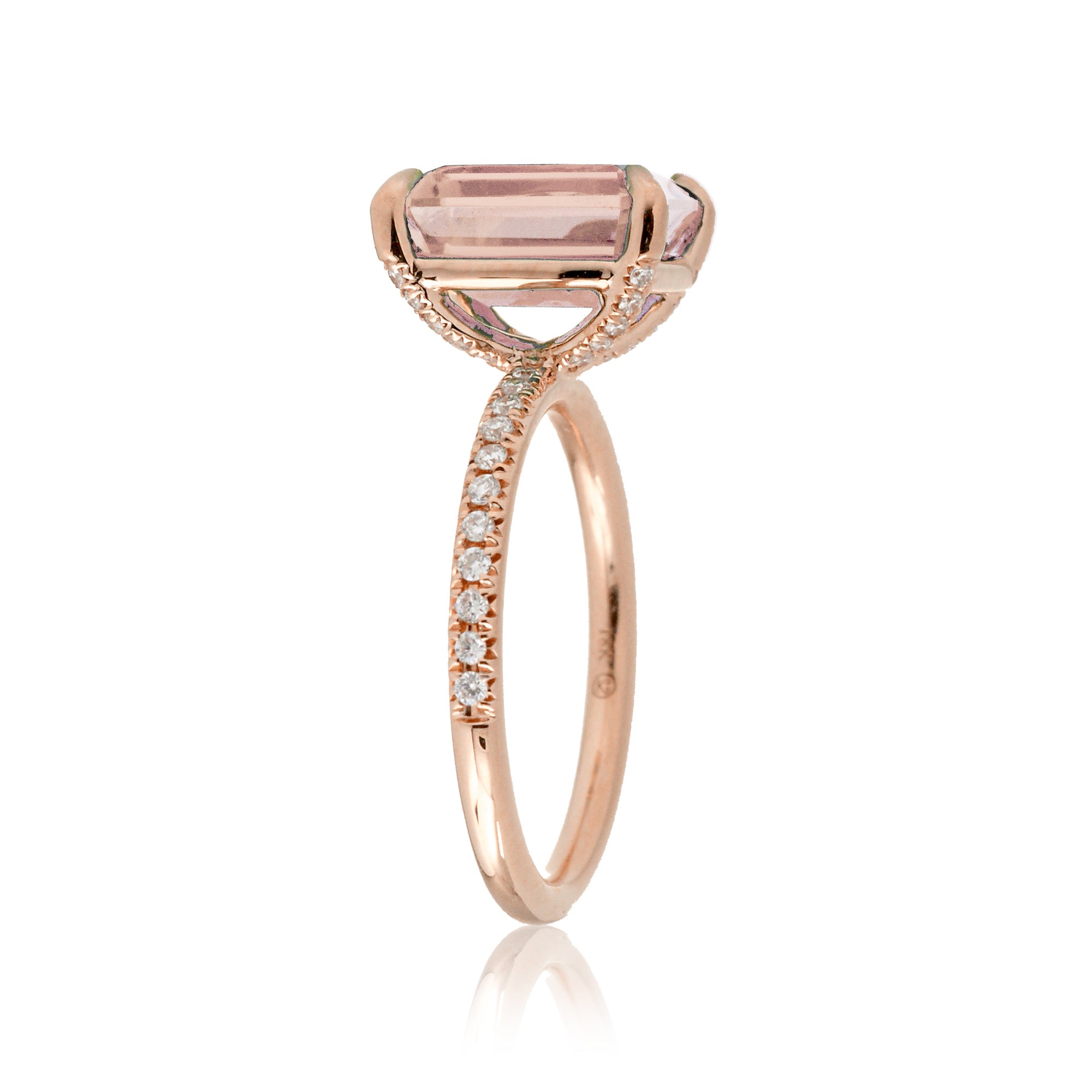 The Ava Emerald Cut Morganite Ring