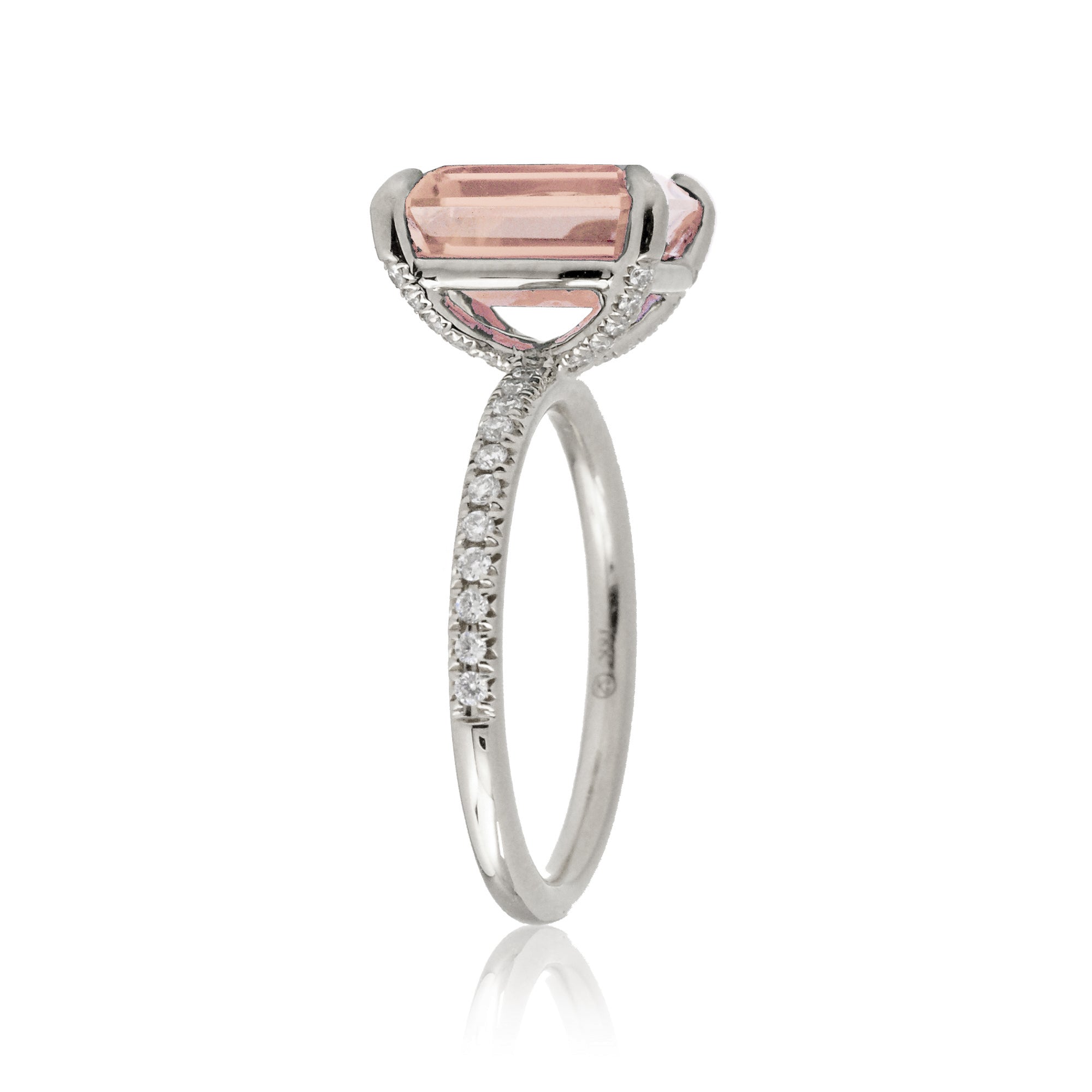 The Ava Emerald Cut Morganite Ring