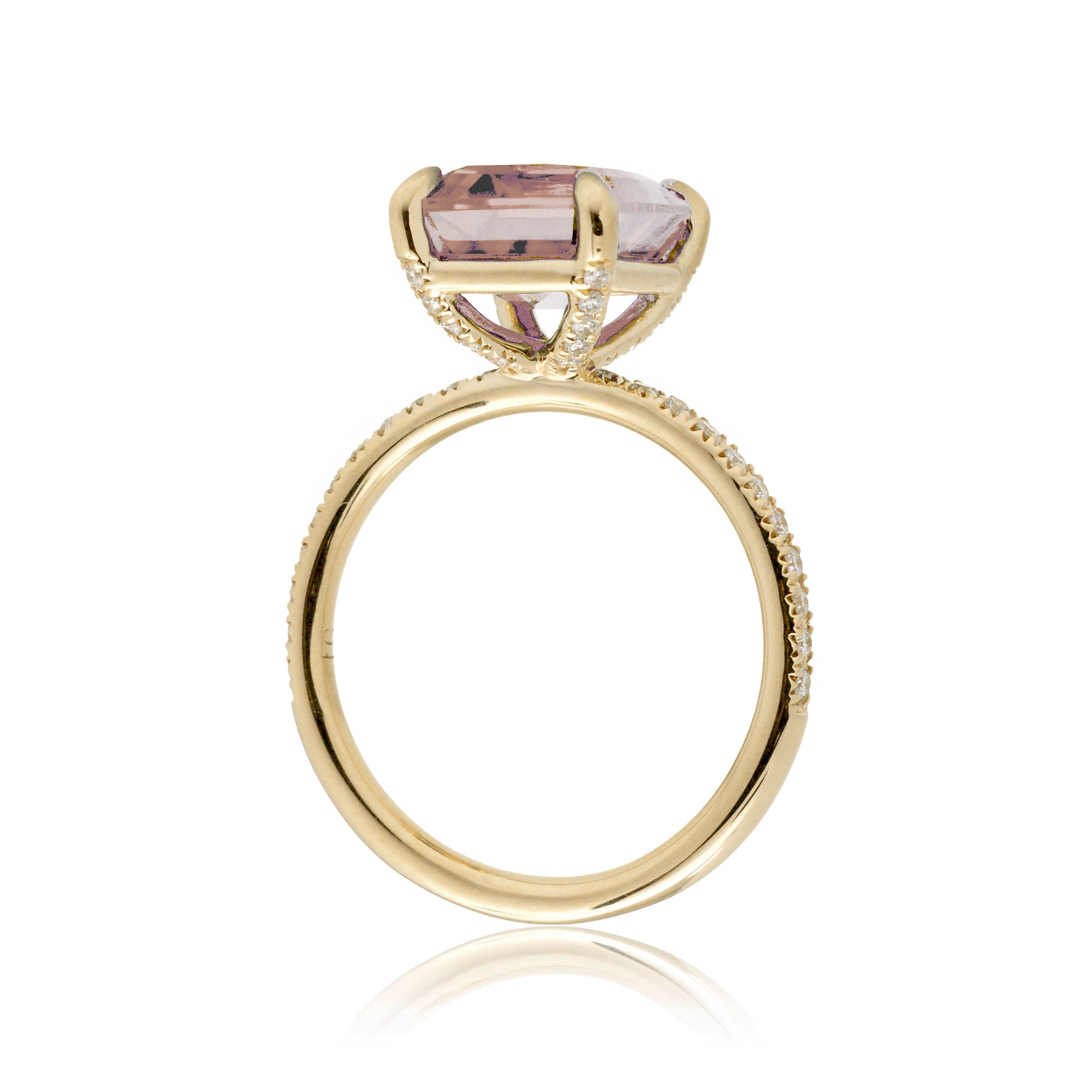 The Ava Emerald Cut Morganite Ring