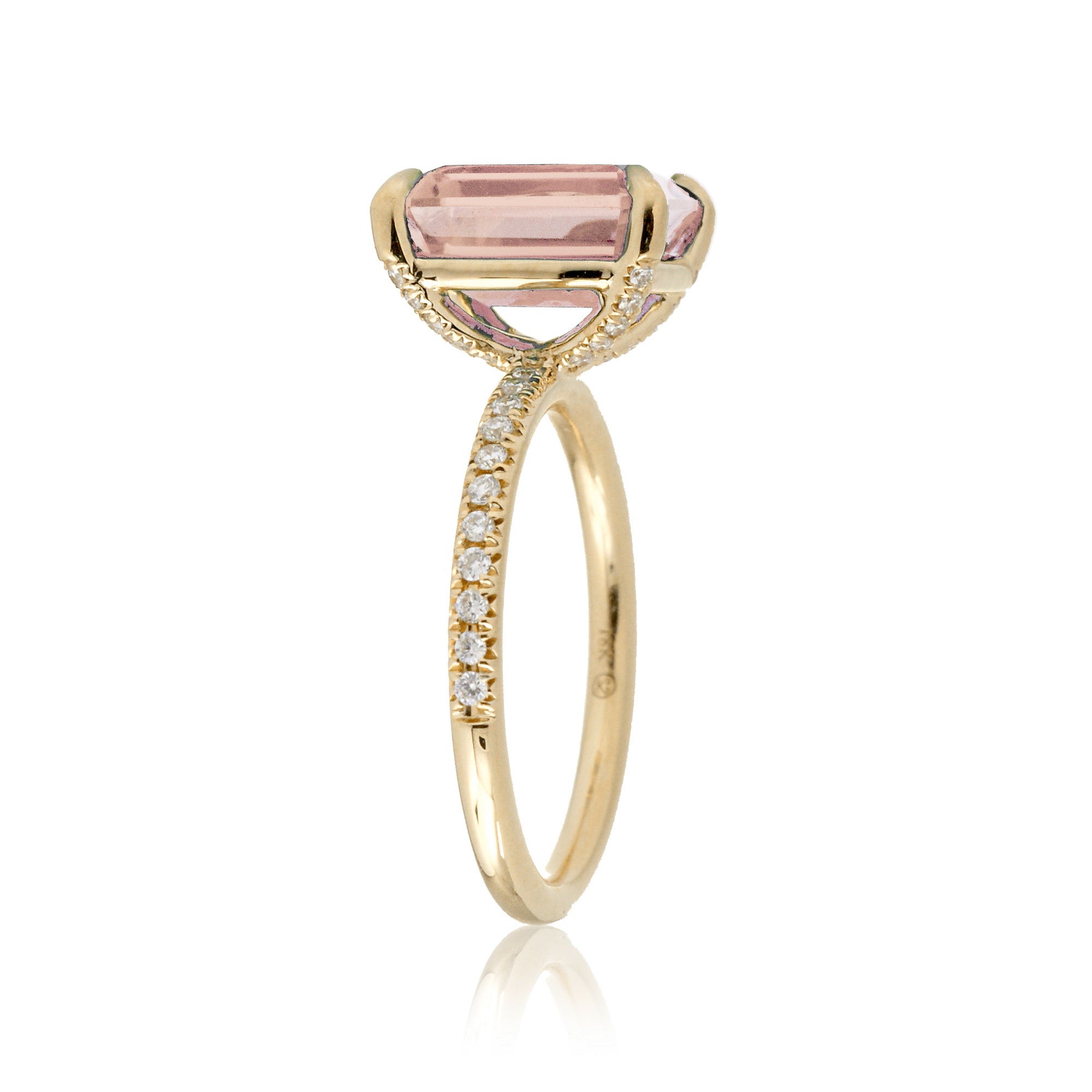 The Ava Emerald Cut Morganite Ring
