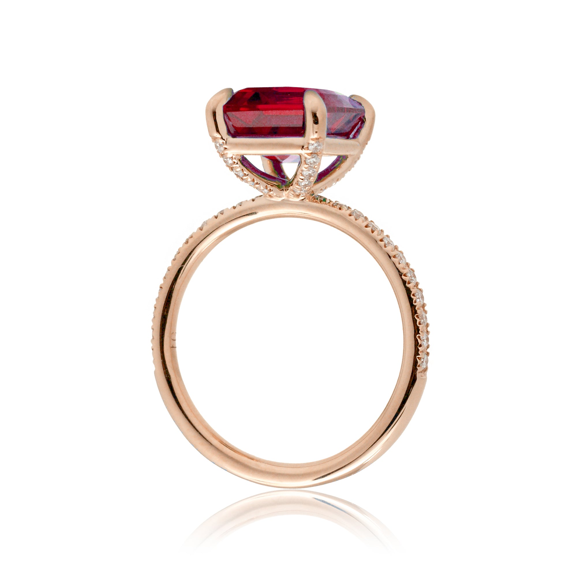 The Ava Emerald Cut Ruby Ring (Lab Grown)