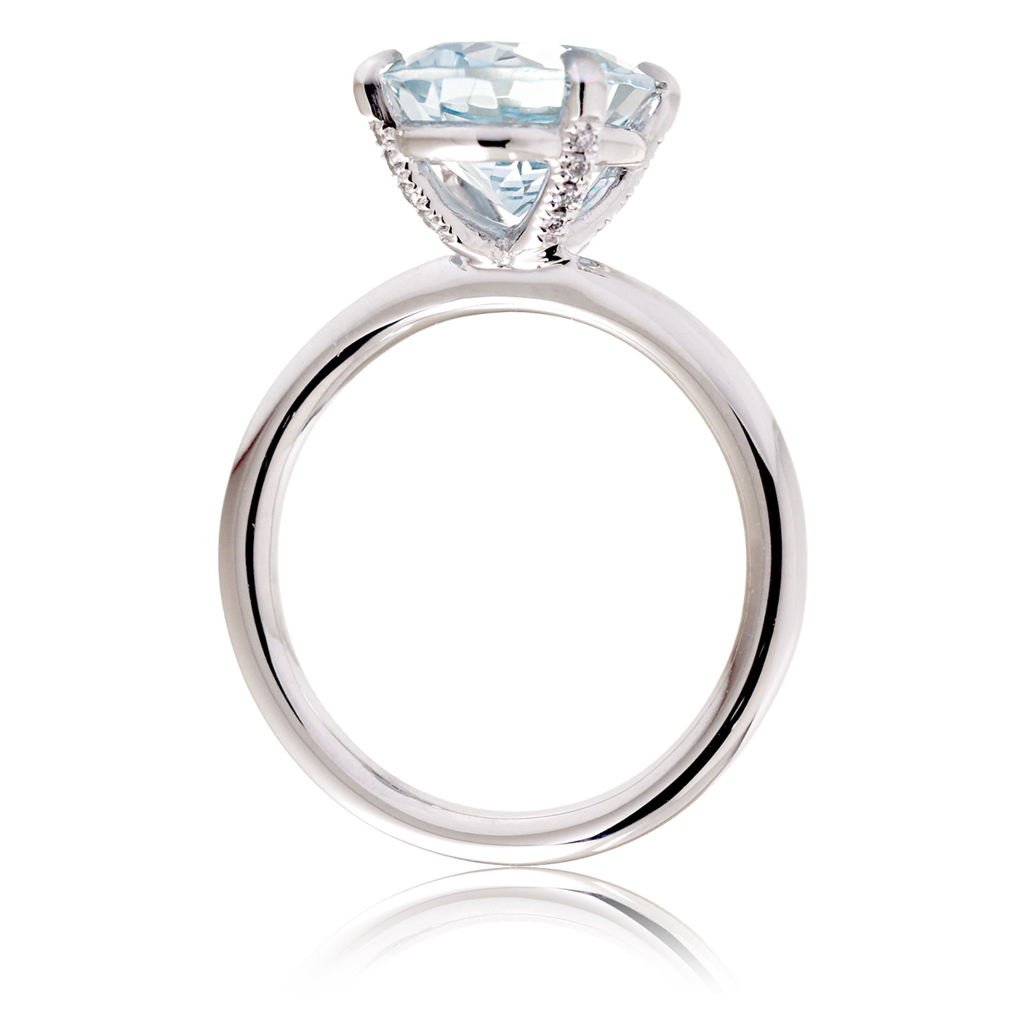 The Ava Round Cut Aquamarine Ring