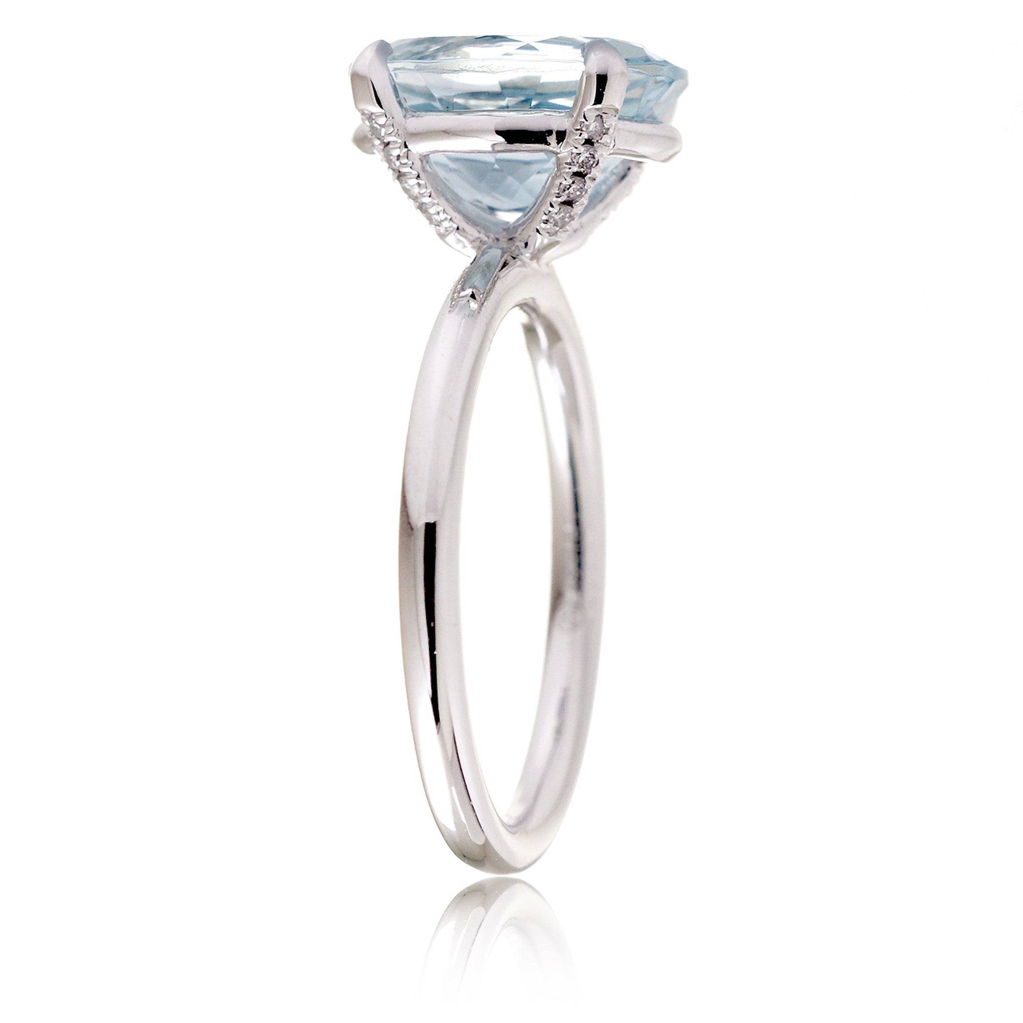 The Ava Round Cut Aquamarine Ring