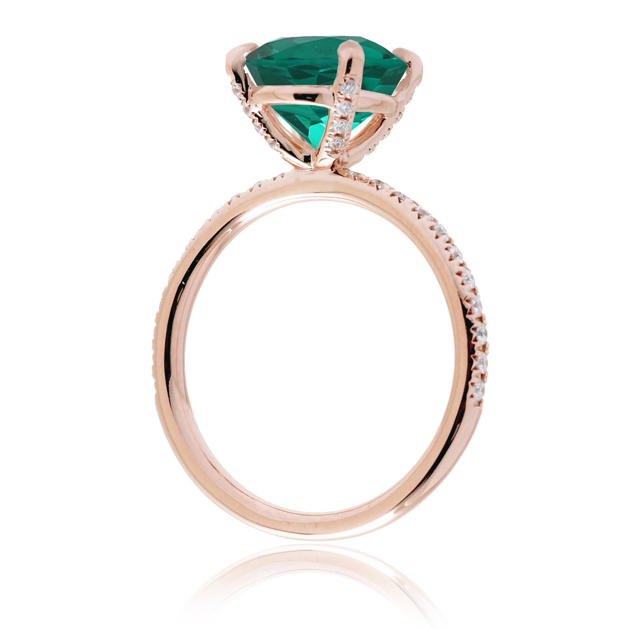 The Ava Princess Cut Emerald Ring (Lab Grown)