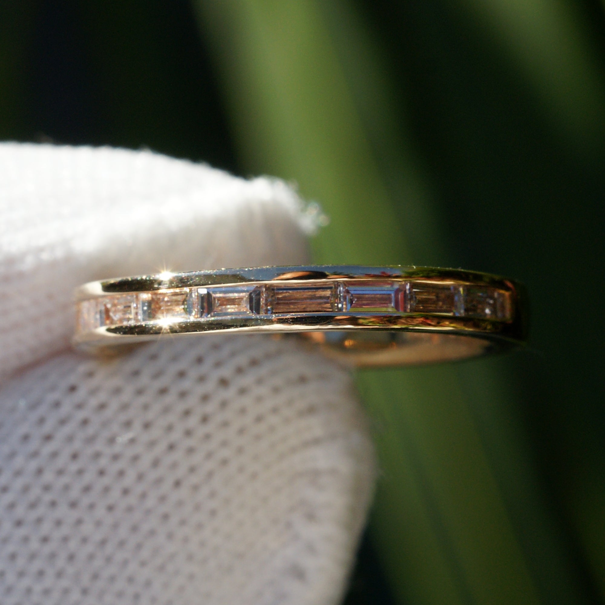 Baguette Diamond Band Channel Set East-West