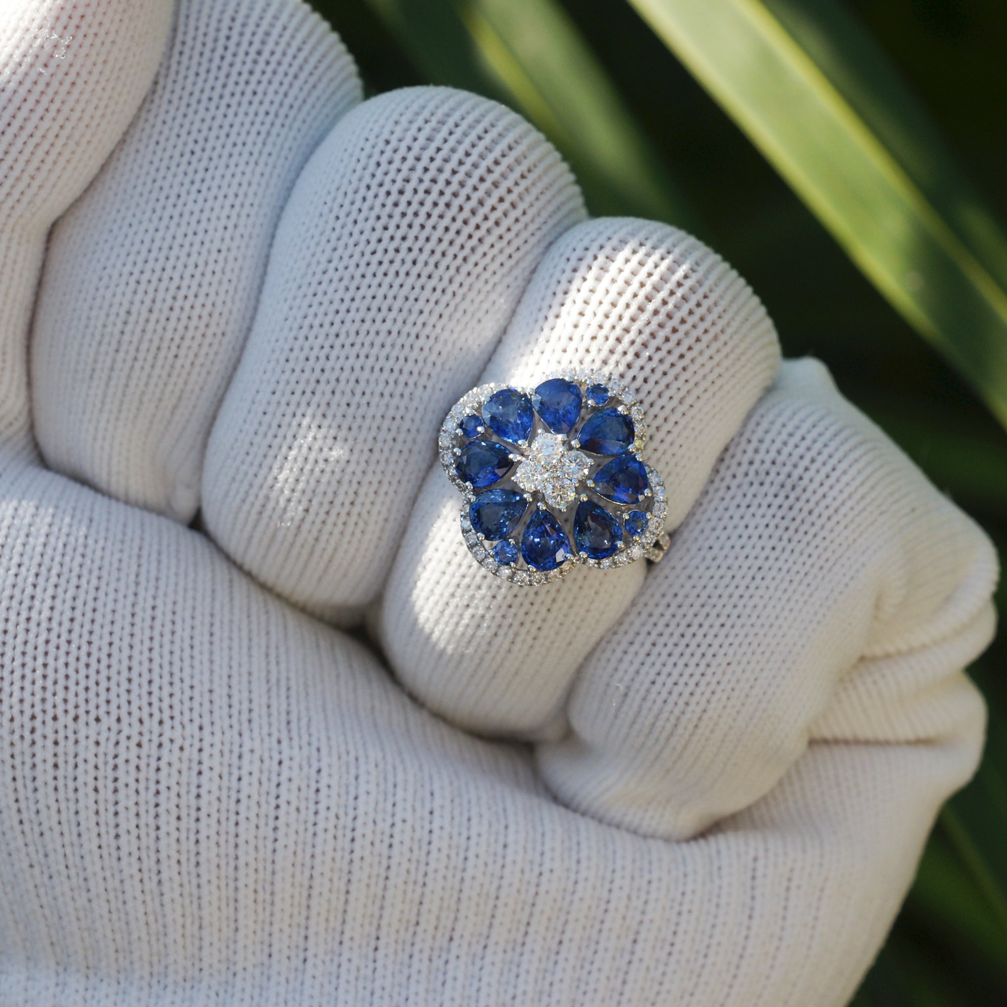 The Clarissa Blue Sapphire & Diamond Ring (3.76 ct tw.)