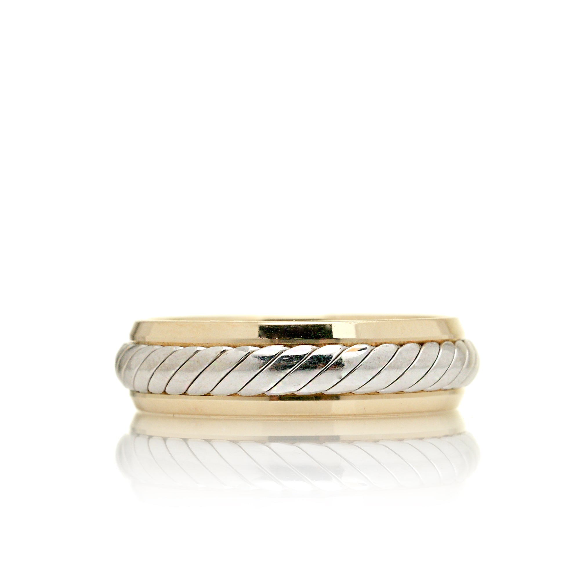 Braided Two Tone Dome Wedding Band