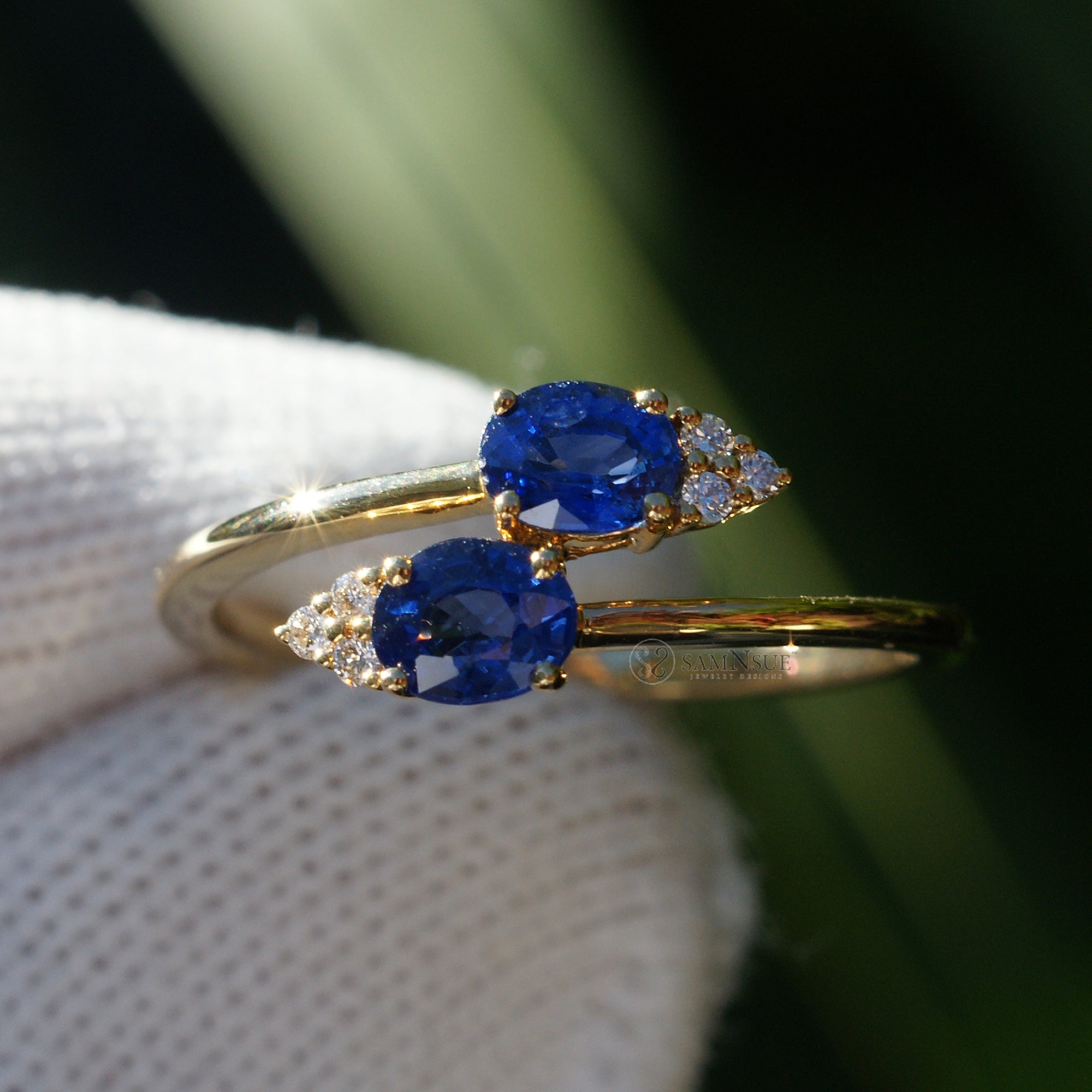 The Bypass Oval Sapphire And Diamond Ring