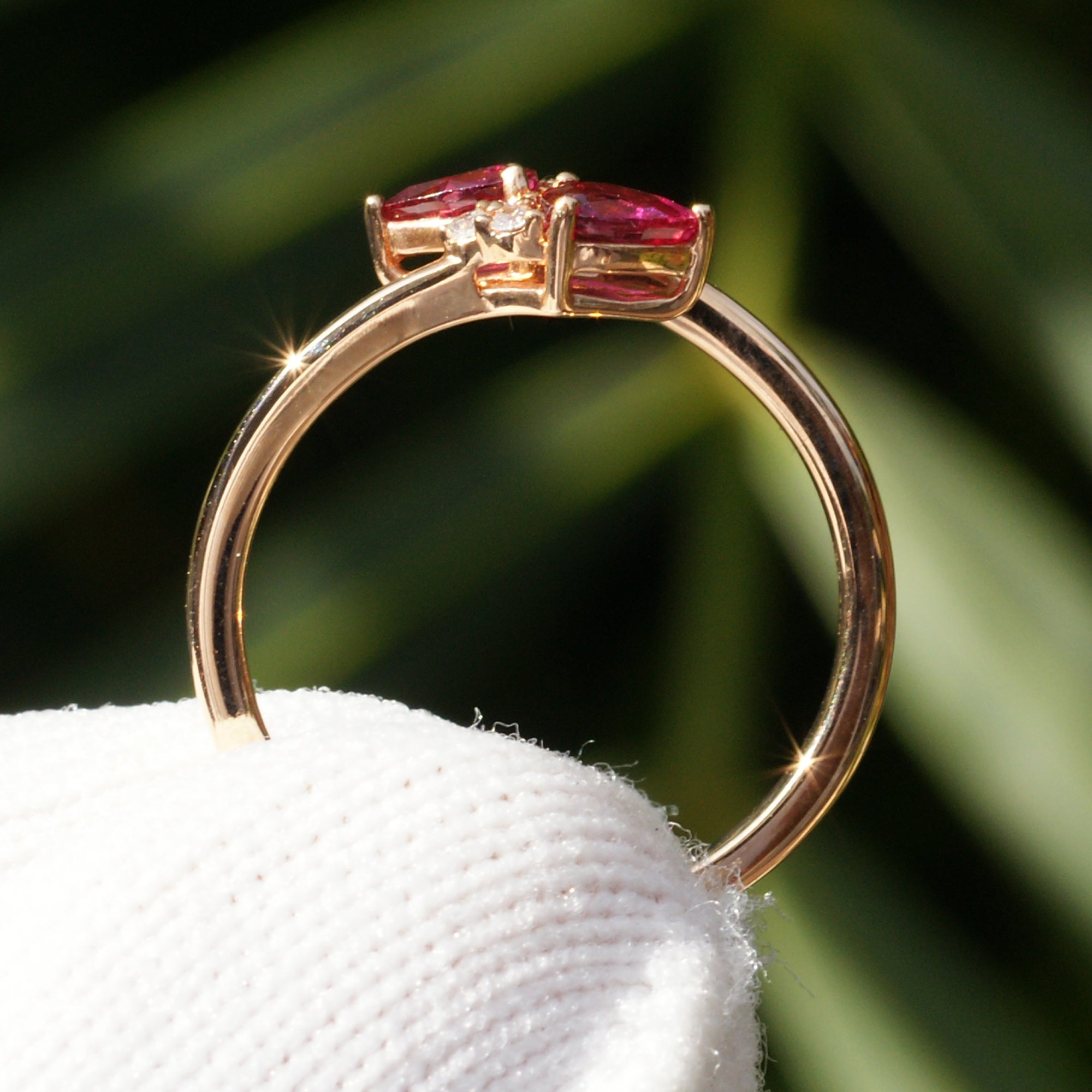 The Bypass Pear Ruby & Diamond Ring