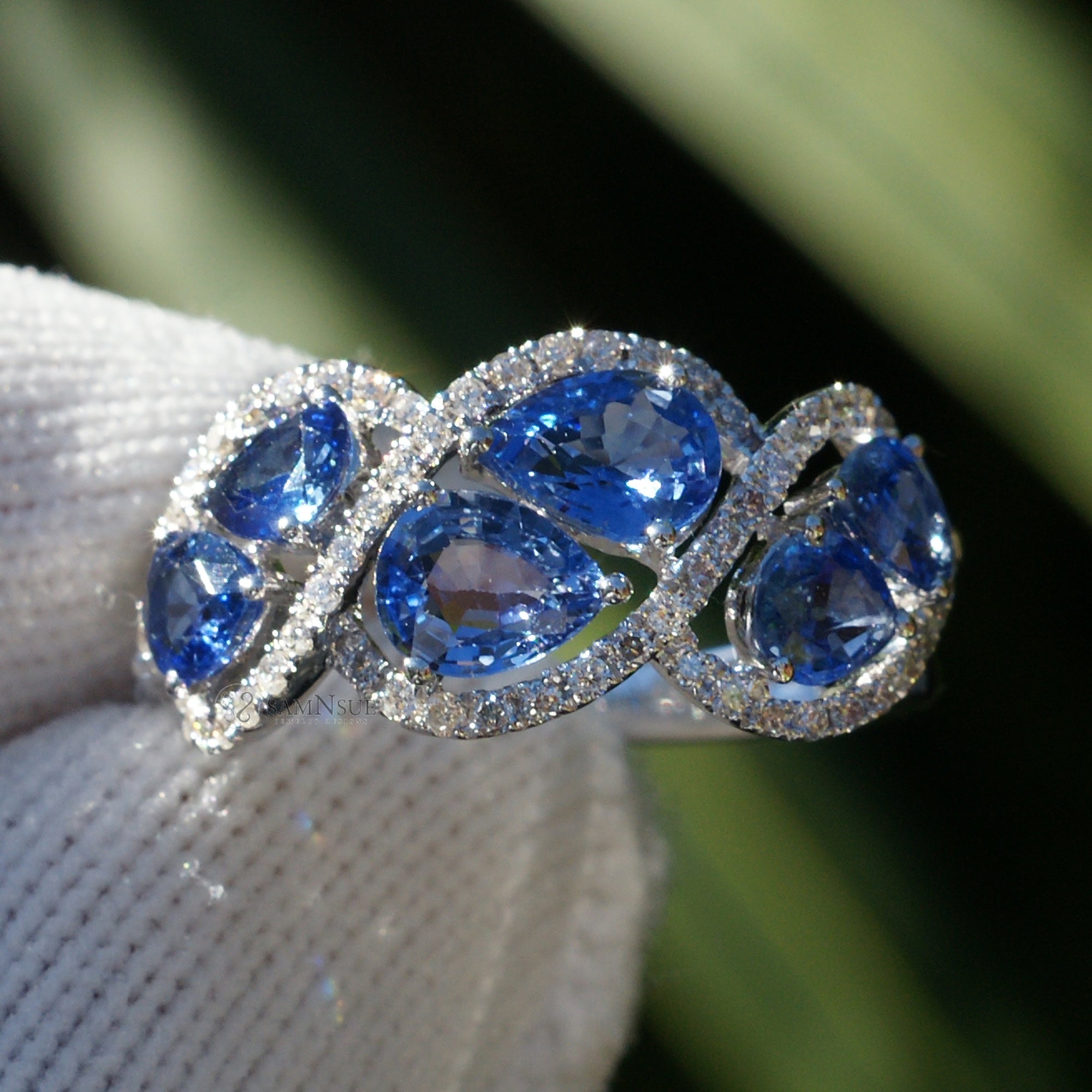 The Mathilda Pear Sapphire & Diamond Ring (3.16 ct. tw.)