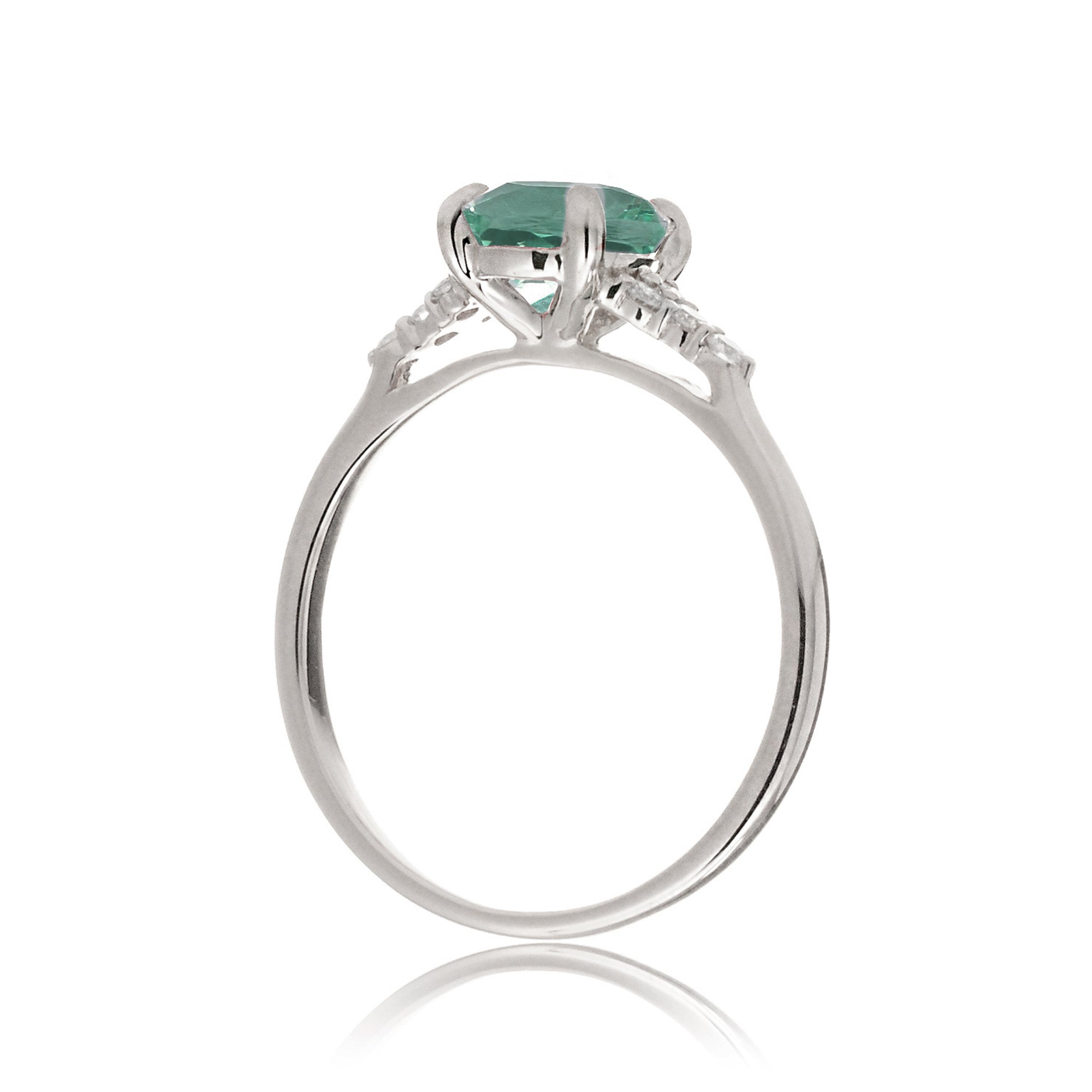 The Chloe Oval Cut Green Sapphire Ring