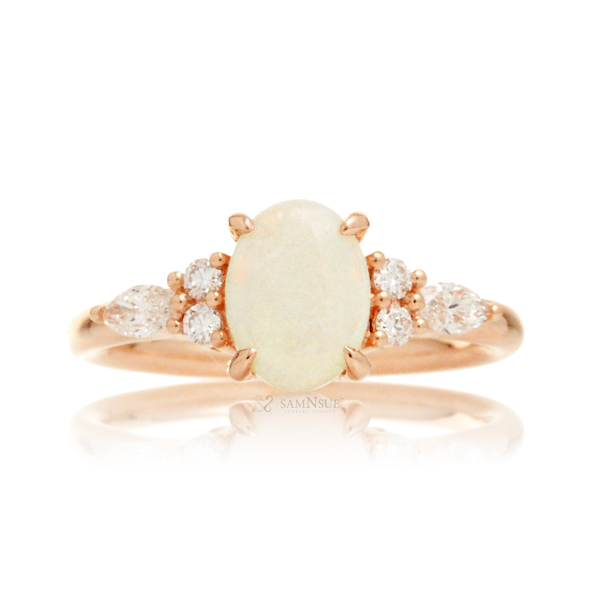 The Chlorette Opal Marquise Diamond Ring