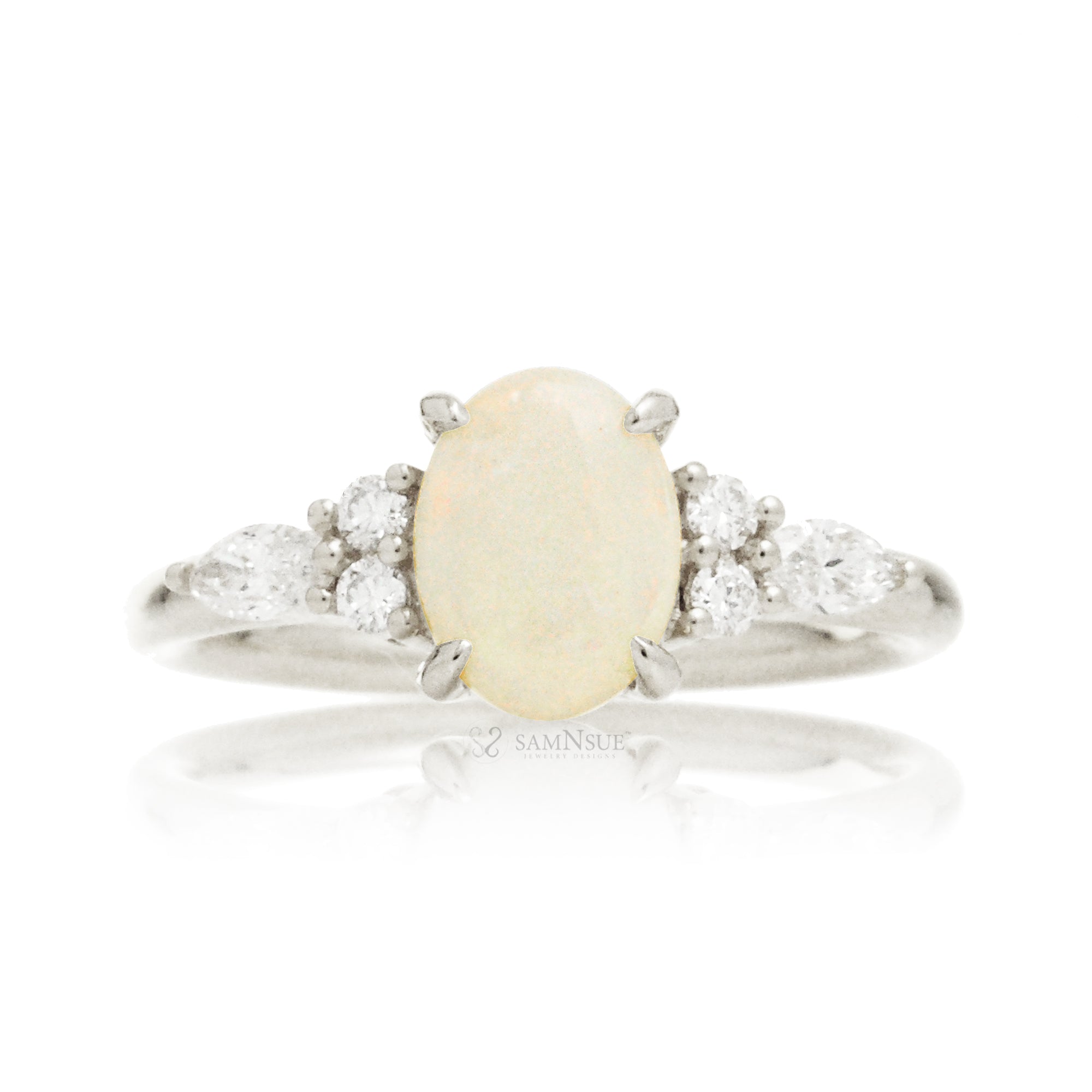 The Chlorette Opal Marquise Diamond Ring