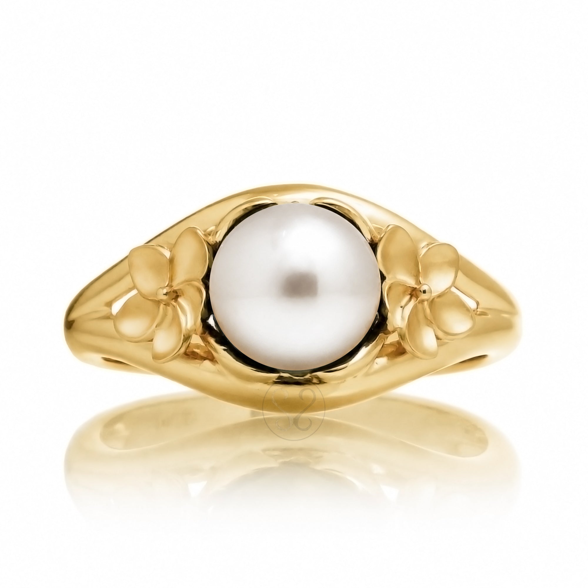 The Plumeria Pearl Embrace Ring