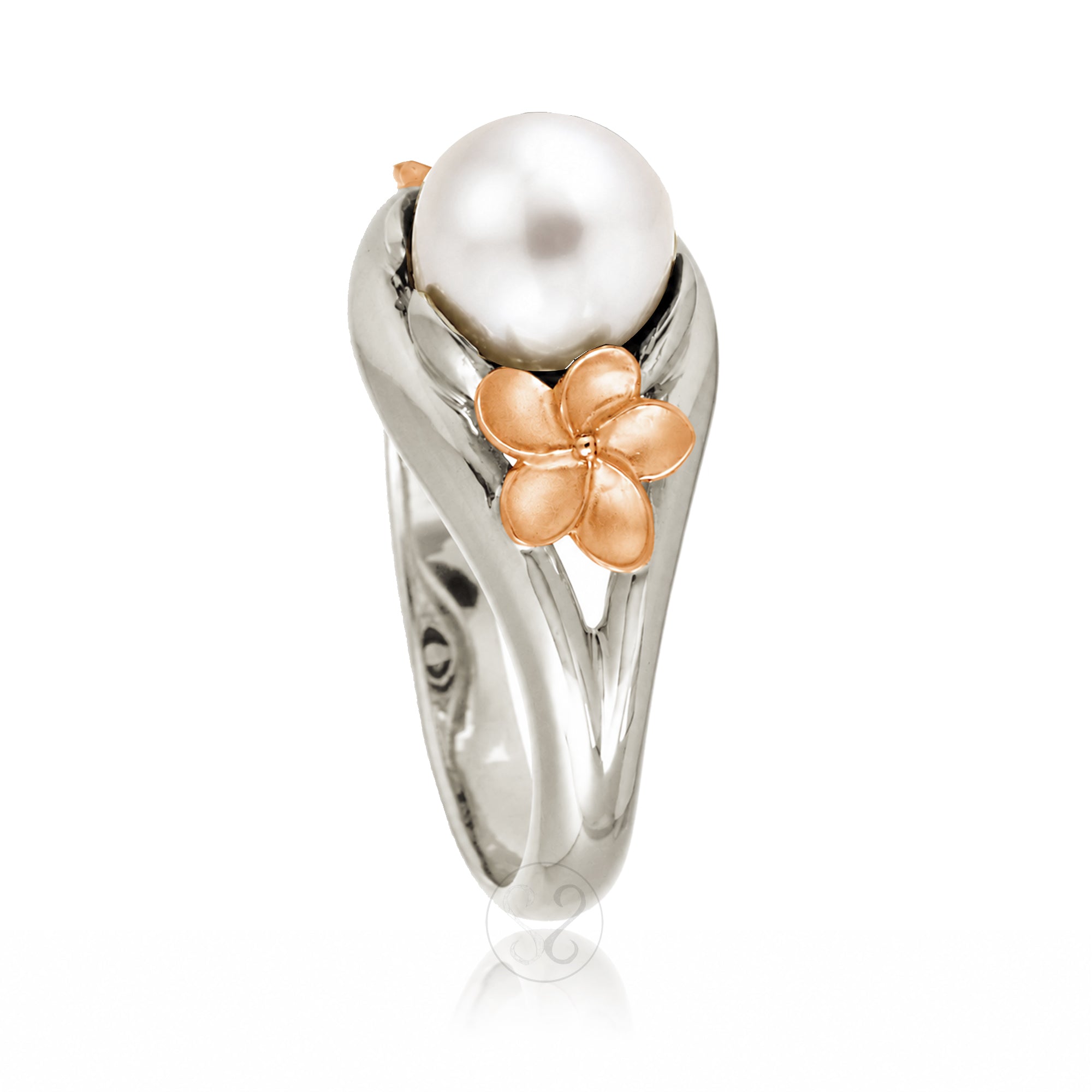 The Plumeria Pearl Embrace Ring