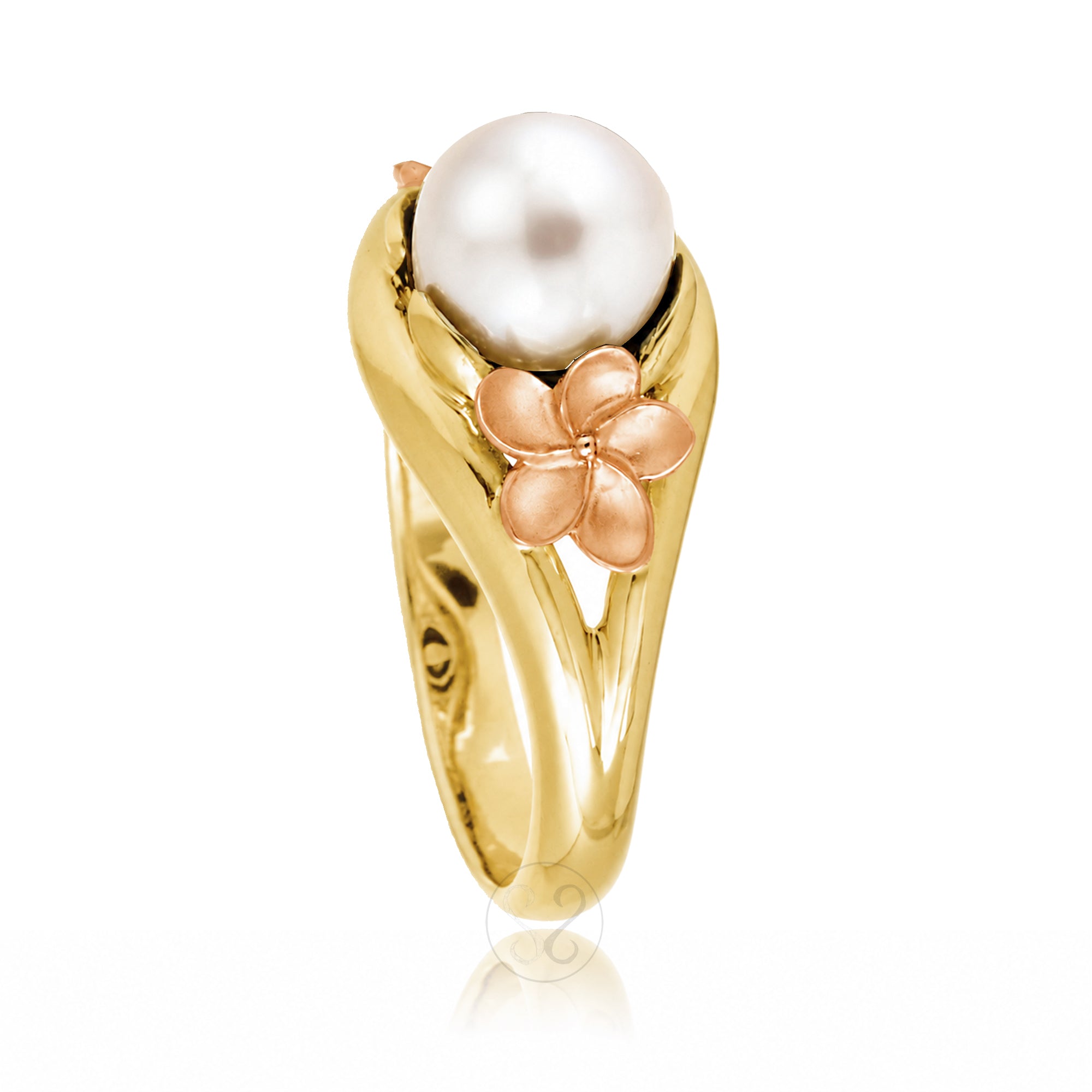 The Plumeria Pearl Embrace Ring