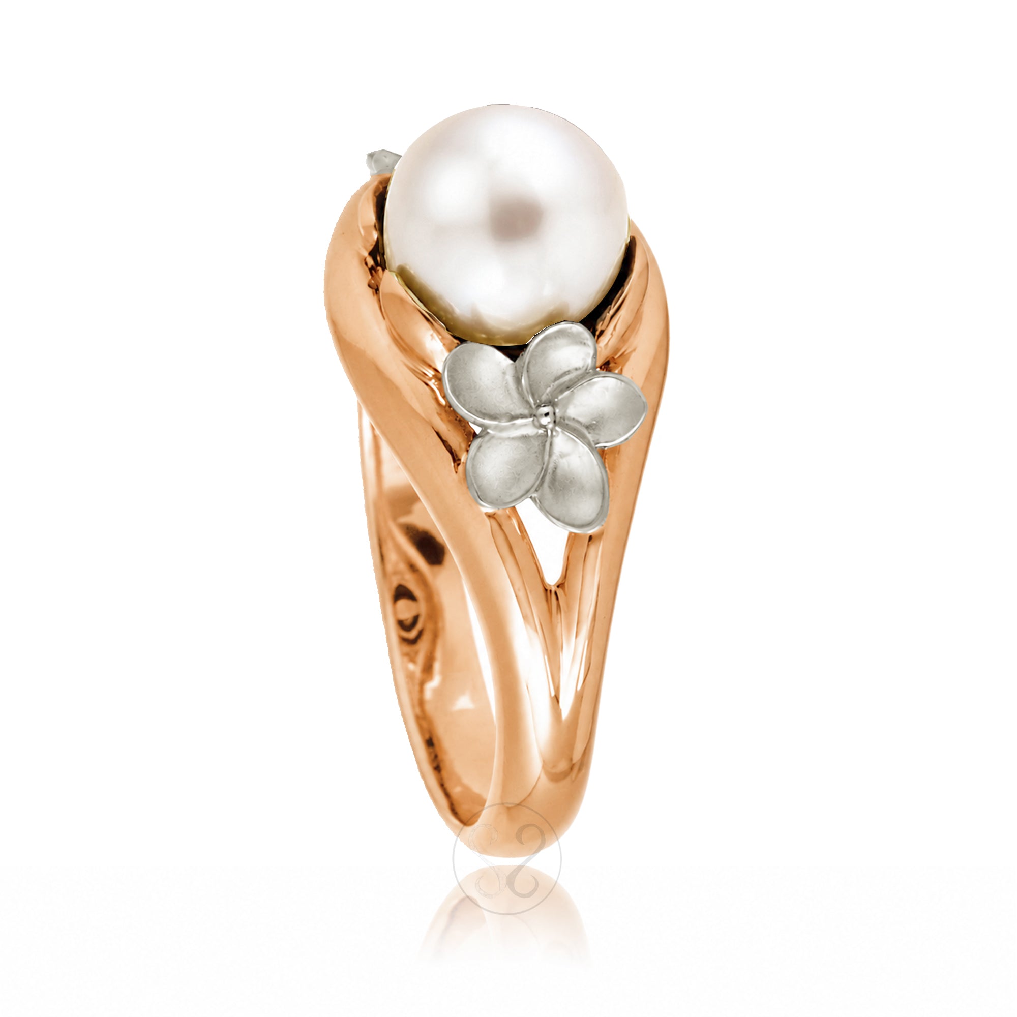 The Plumeria Pearl Embrace Ring