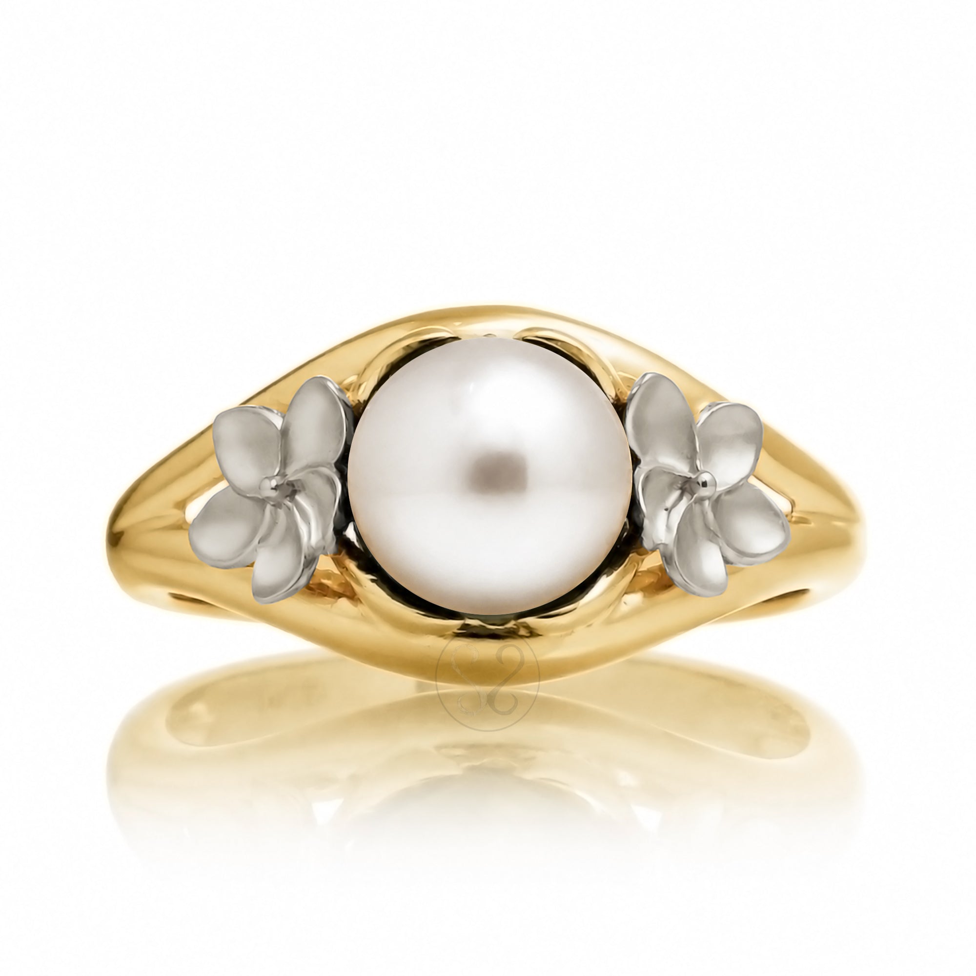 The Plumeria Pearl Embrace Ring
