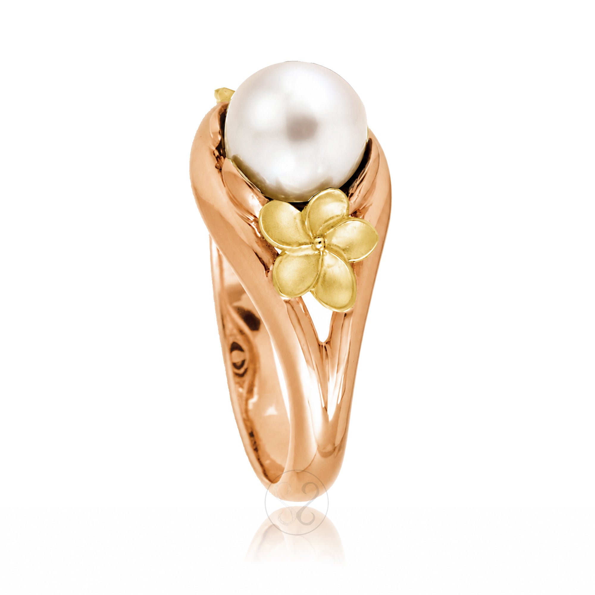 The Plumeria Pearl Embrace Ring