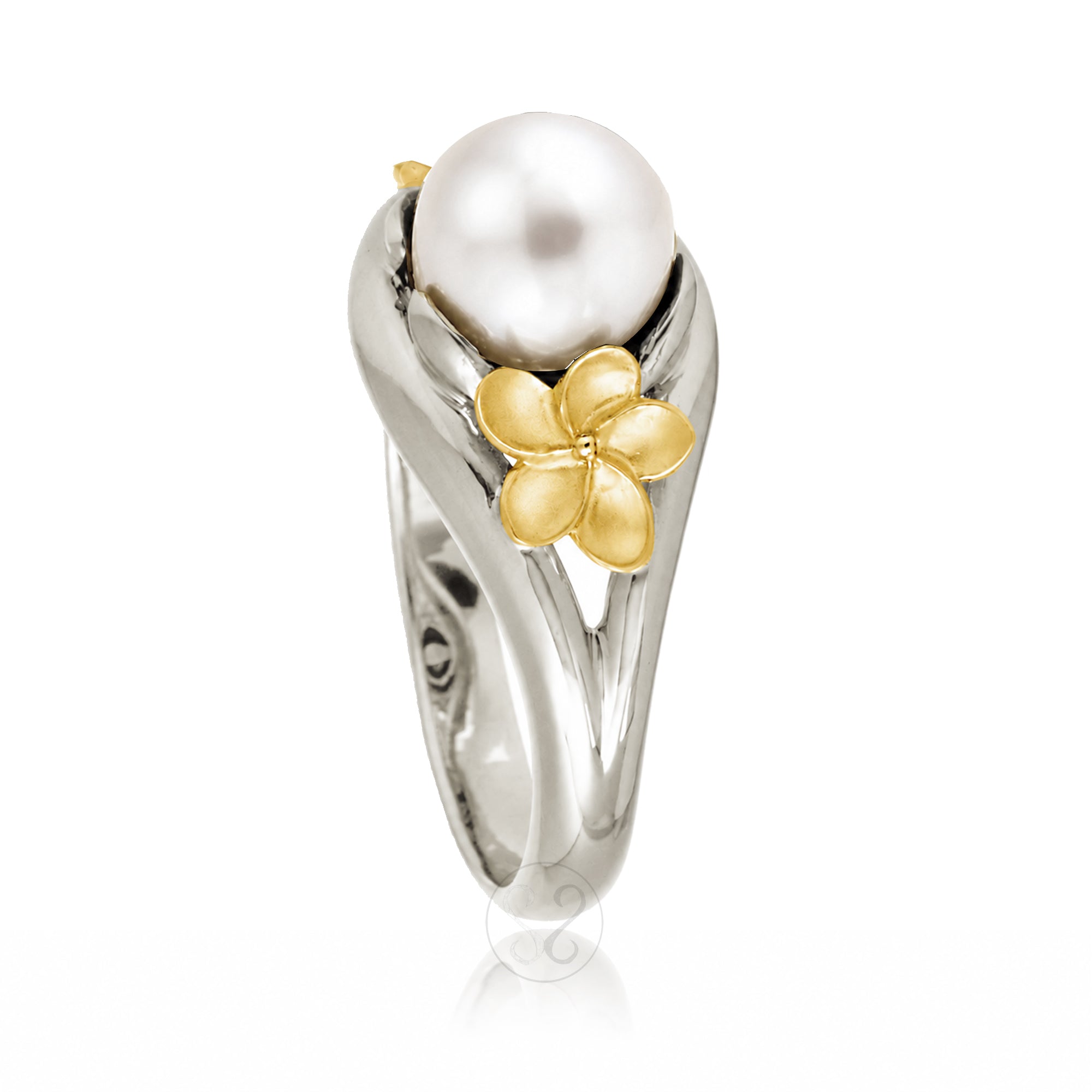 The Plumeria Pearl Embrace Ring