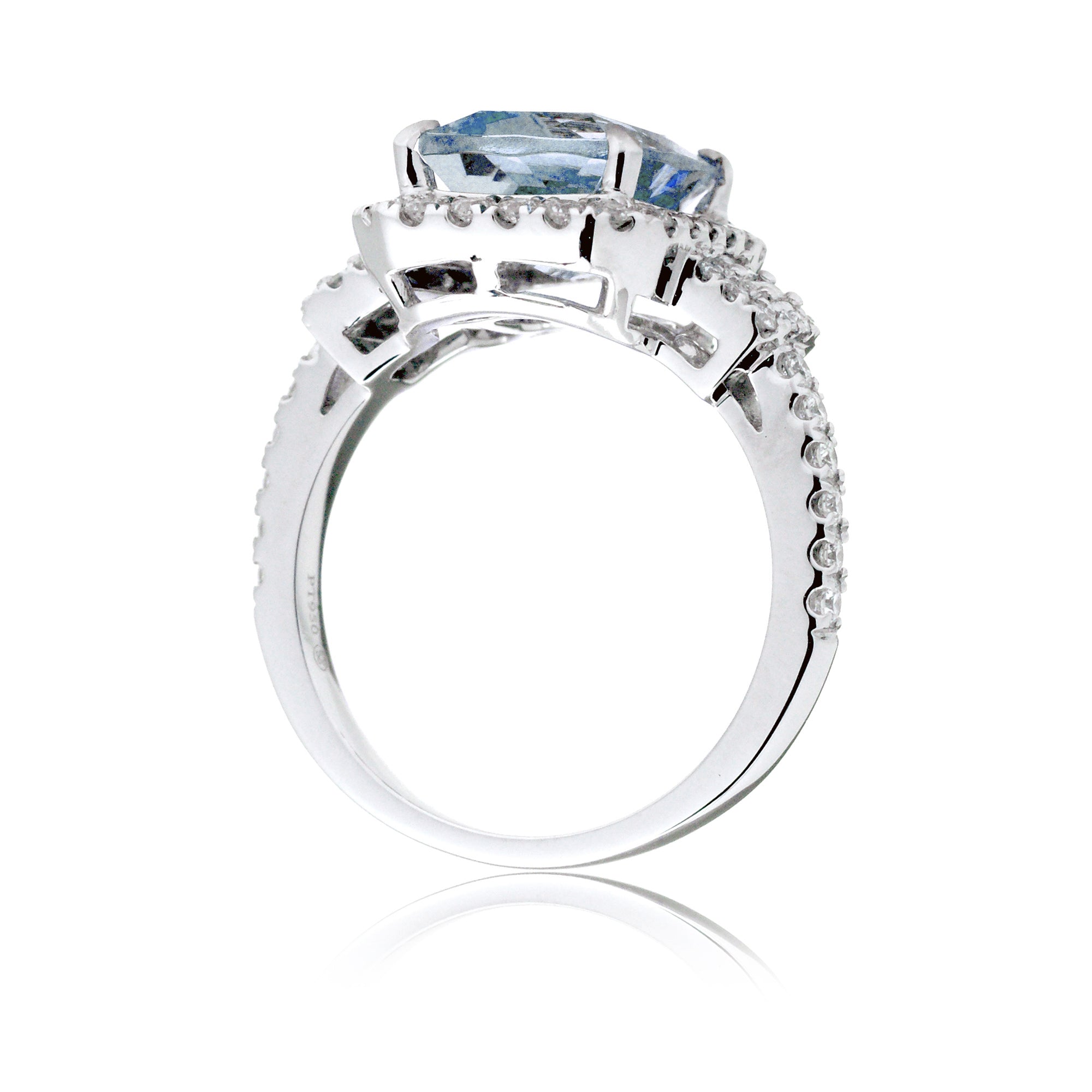 The Cali Cushion Cut Aquamarine Ring