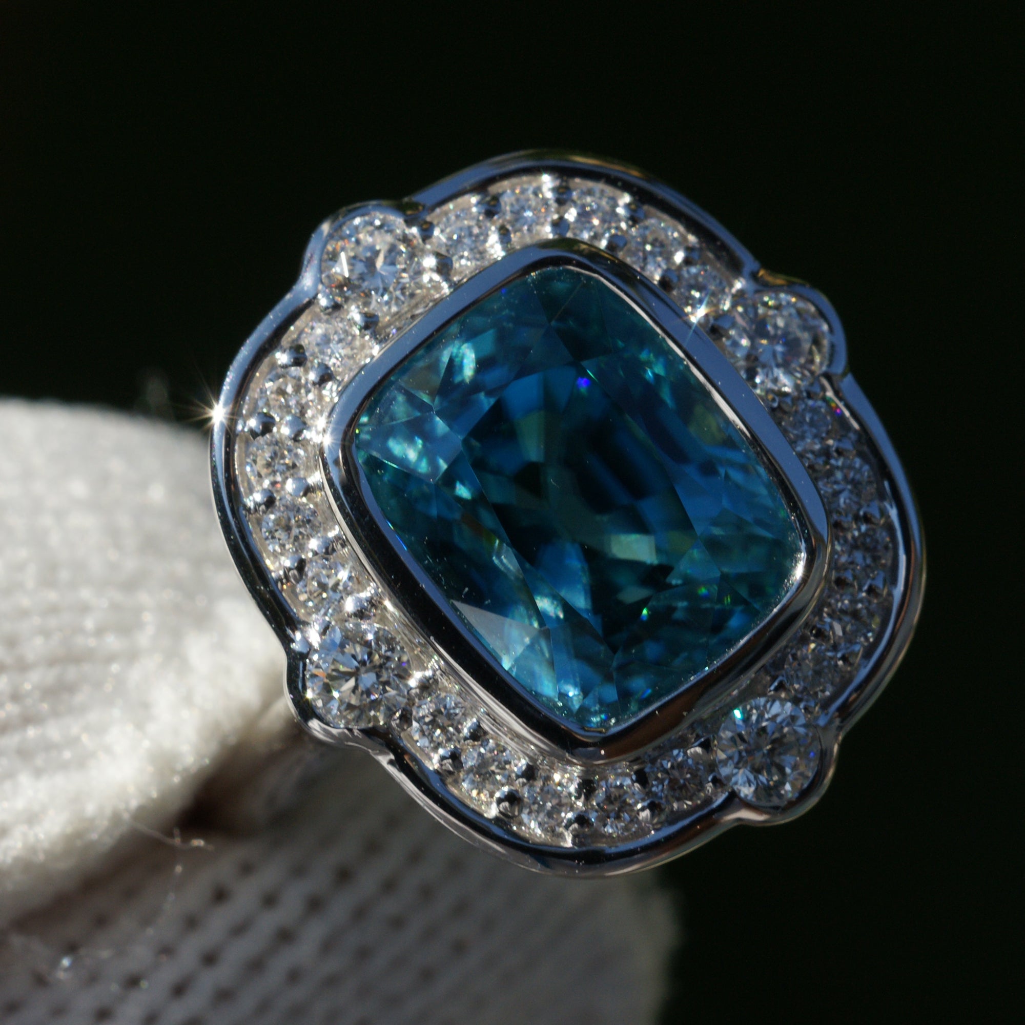 The Scarlette Cushion Blue Zircon (6.17 ct. tw.)
