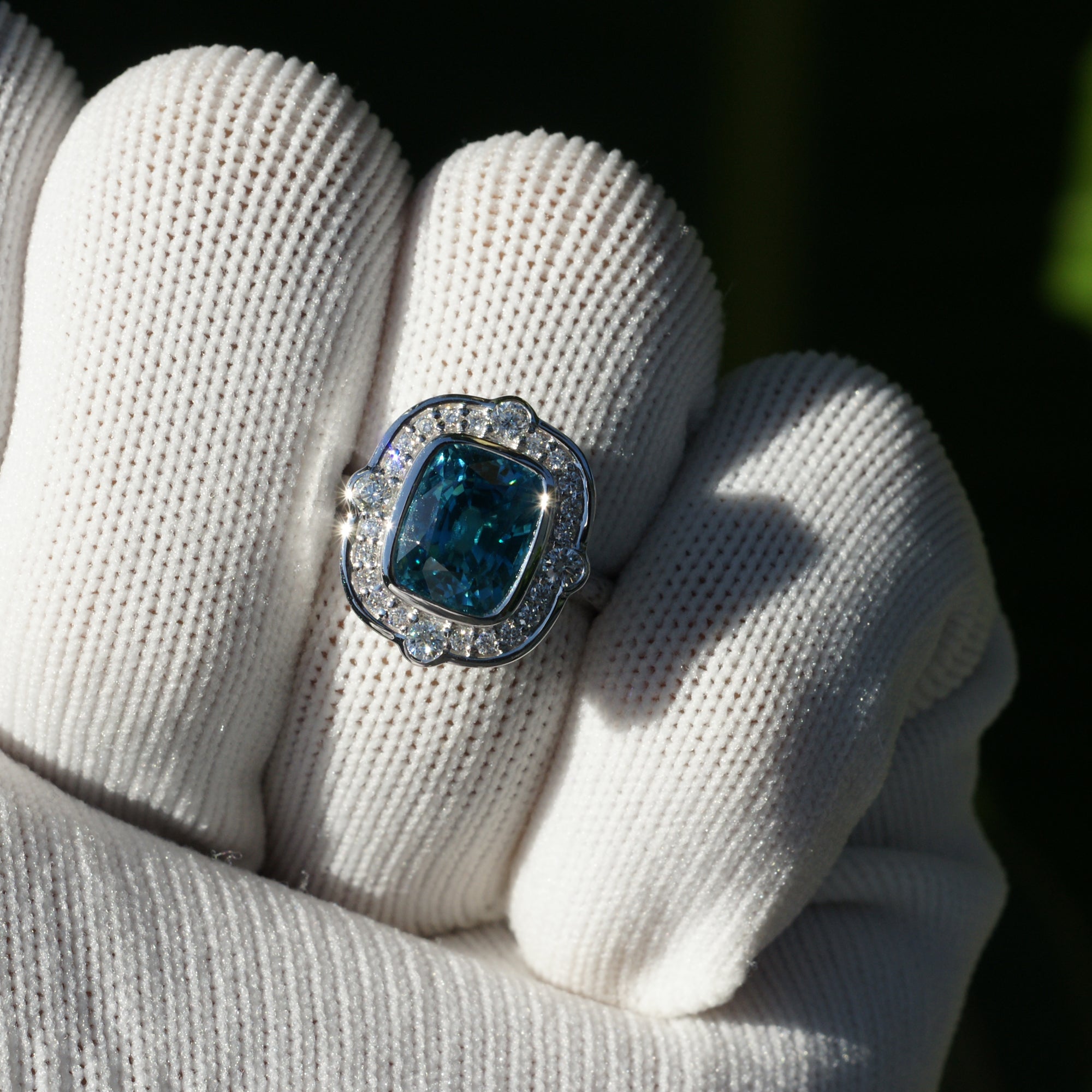 The Scarlette Cushion Blue Zircon (6.17 ct. tw.)