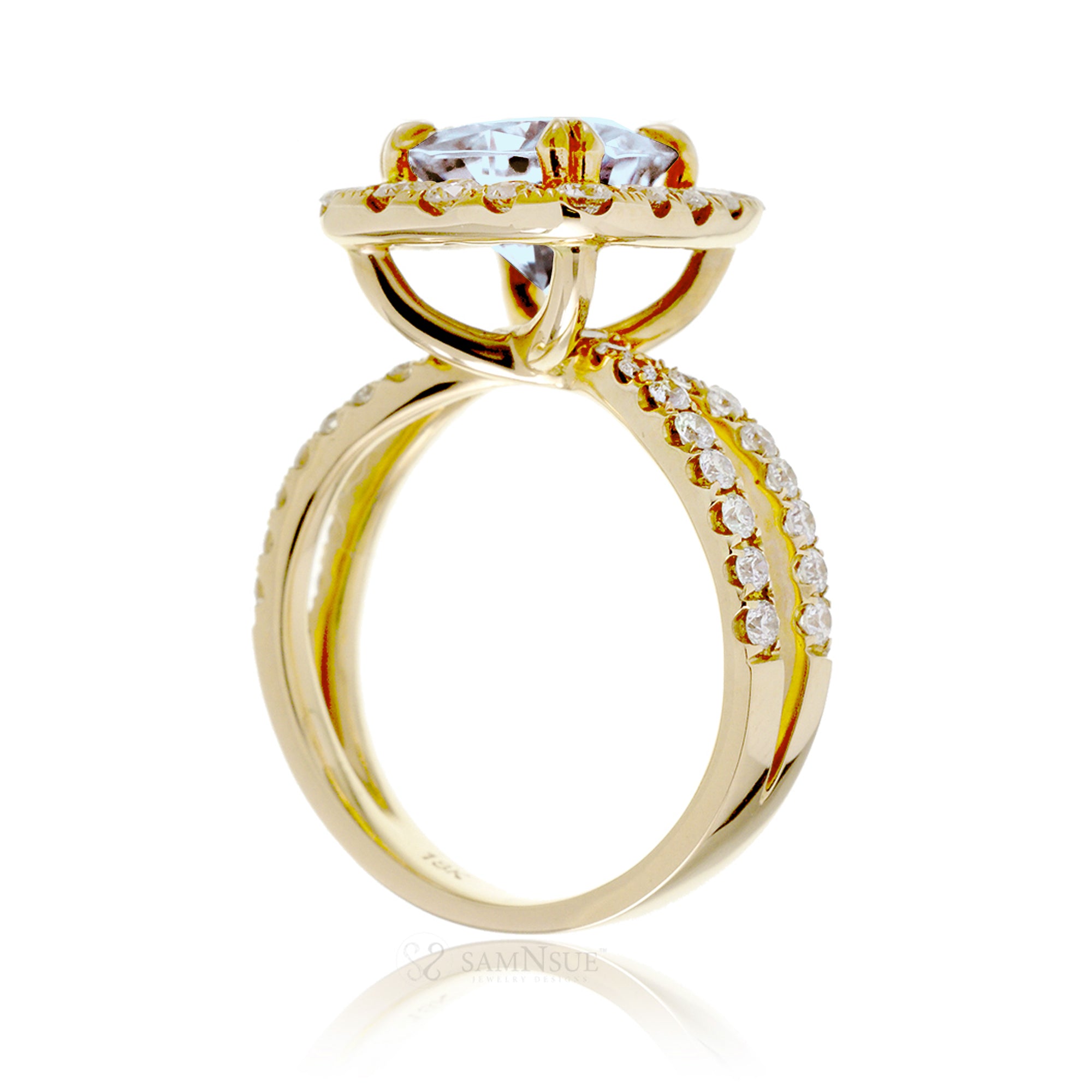 The Bonnie Cushion Aquamarine Ring