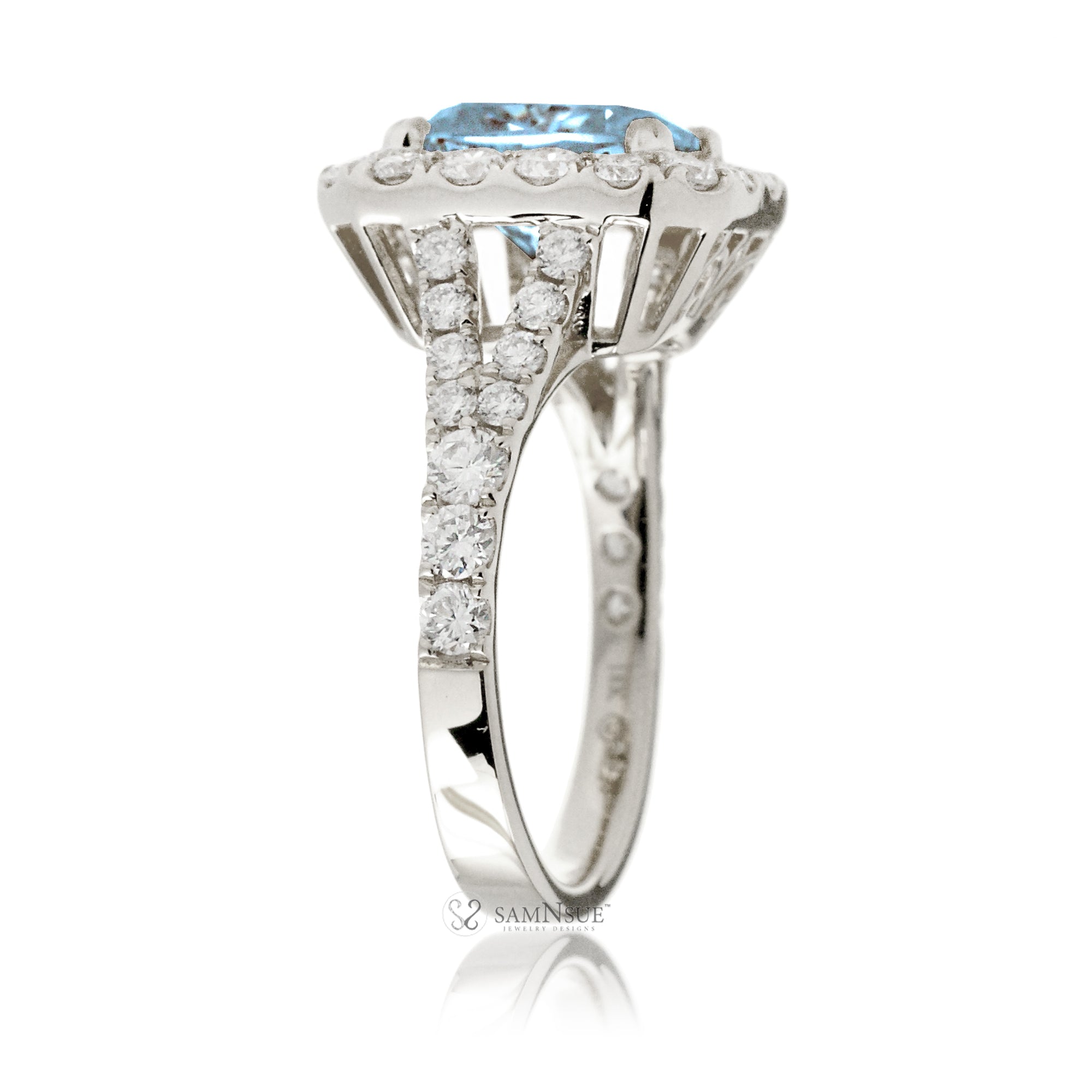 The Meghan Cushion Cut Aquamarine Ring
