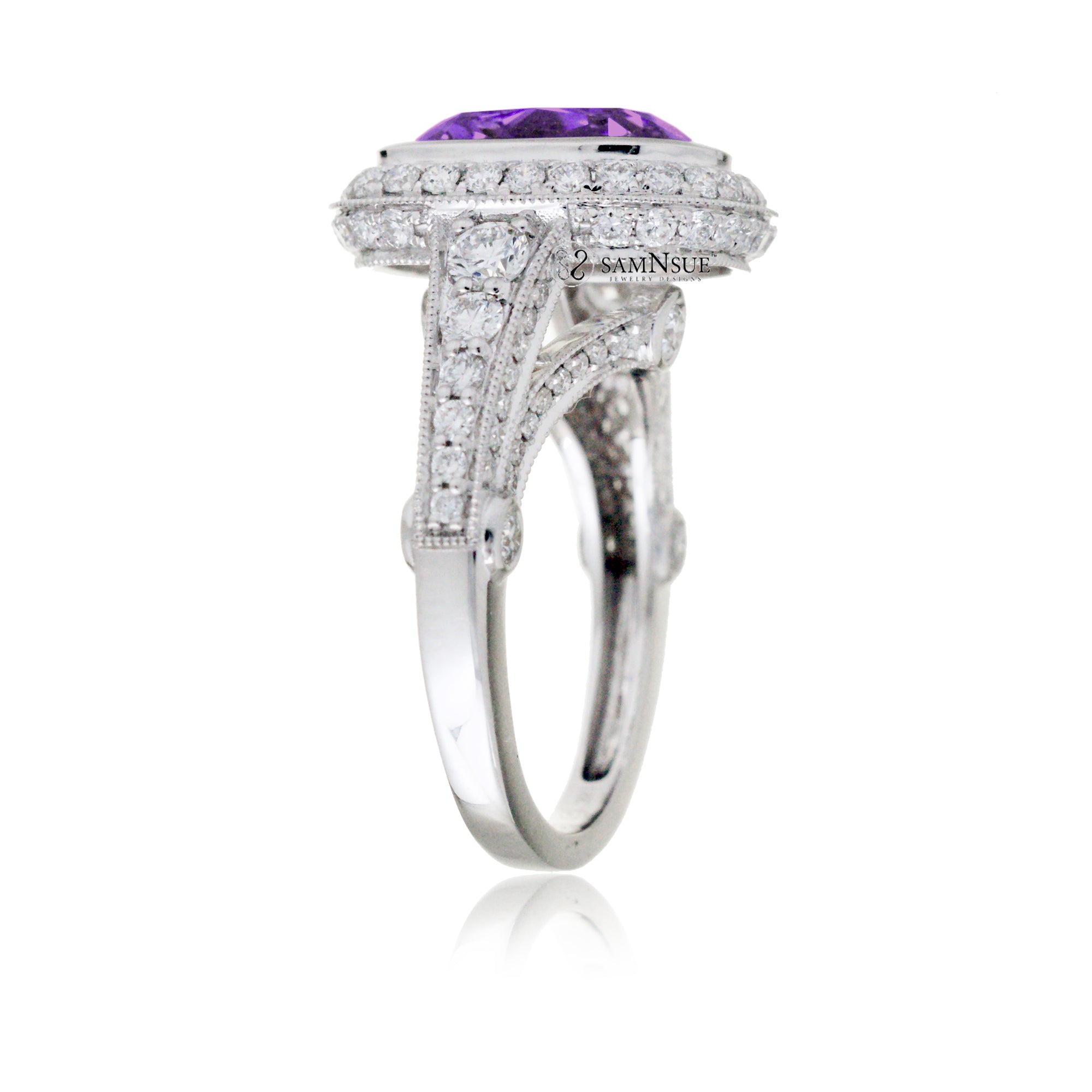 The Gwendoline Cushion Cut Amethyst Ring