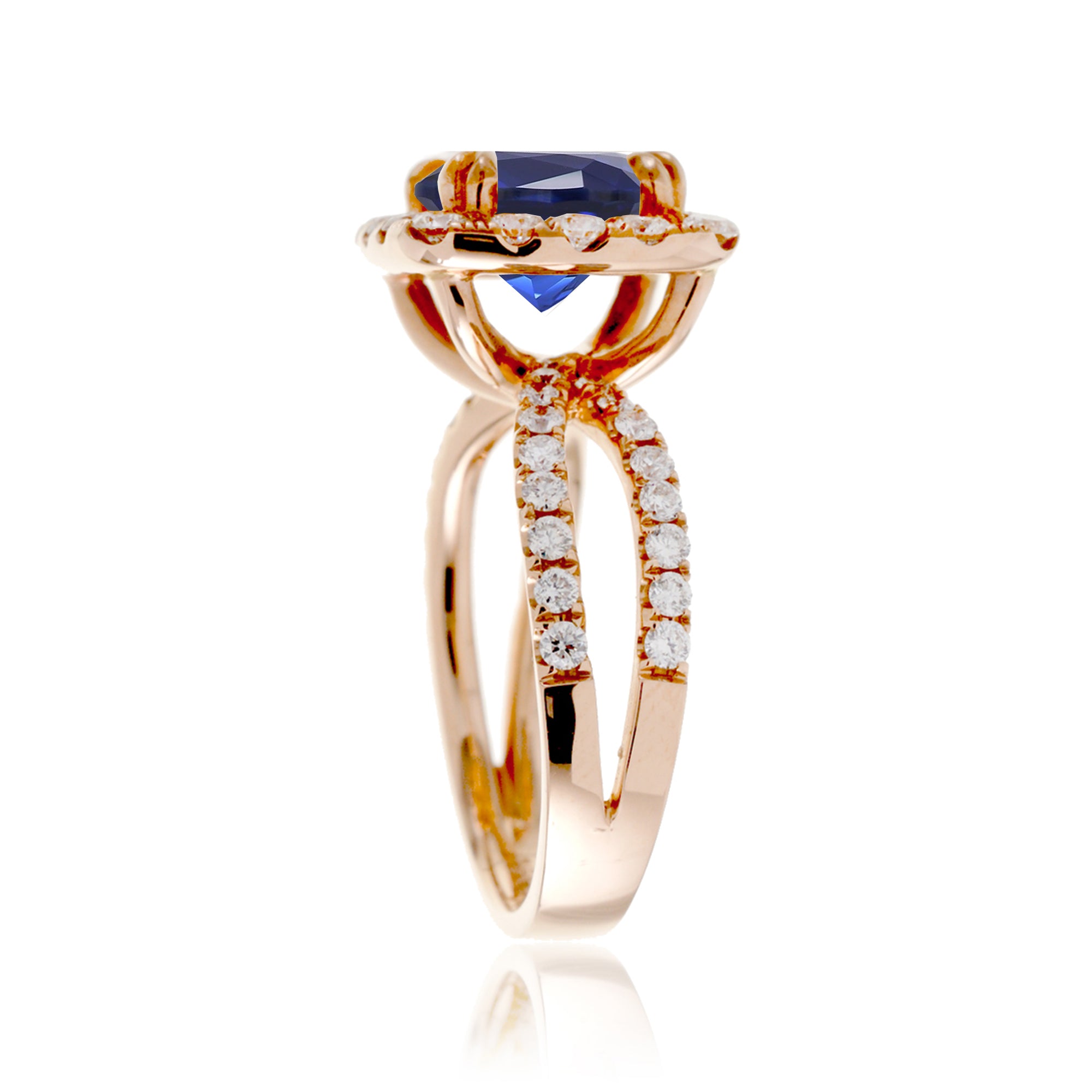 The Bonnie Cushion Cut Blue Sapphire Ring