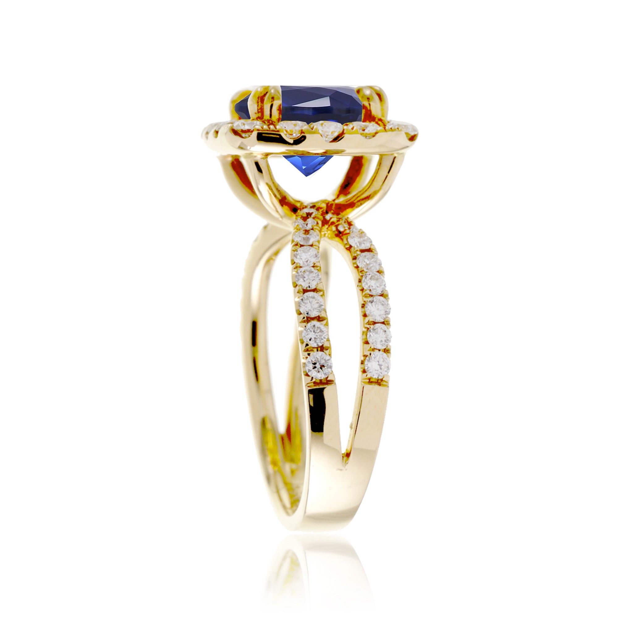 The Bonnie Cushion Cut Blue Sapphire Ring