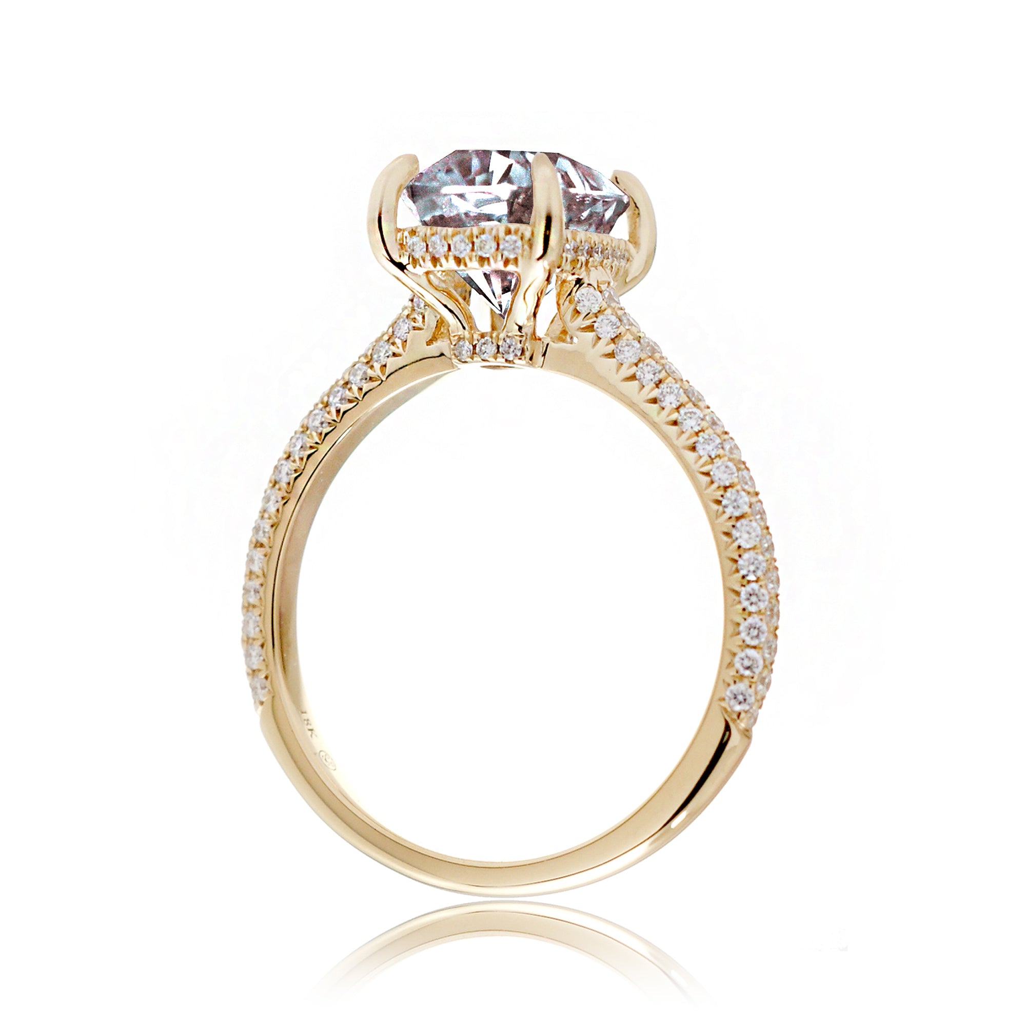Elegant Cushion Morganite Ring with Hidden Diamond Gallery