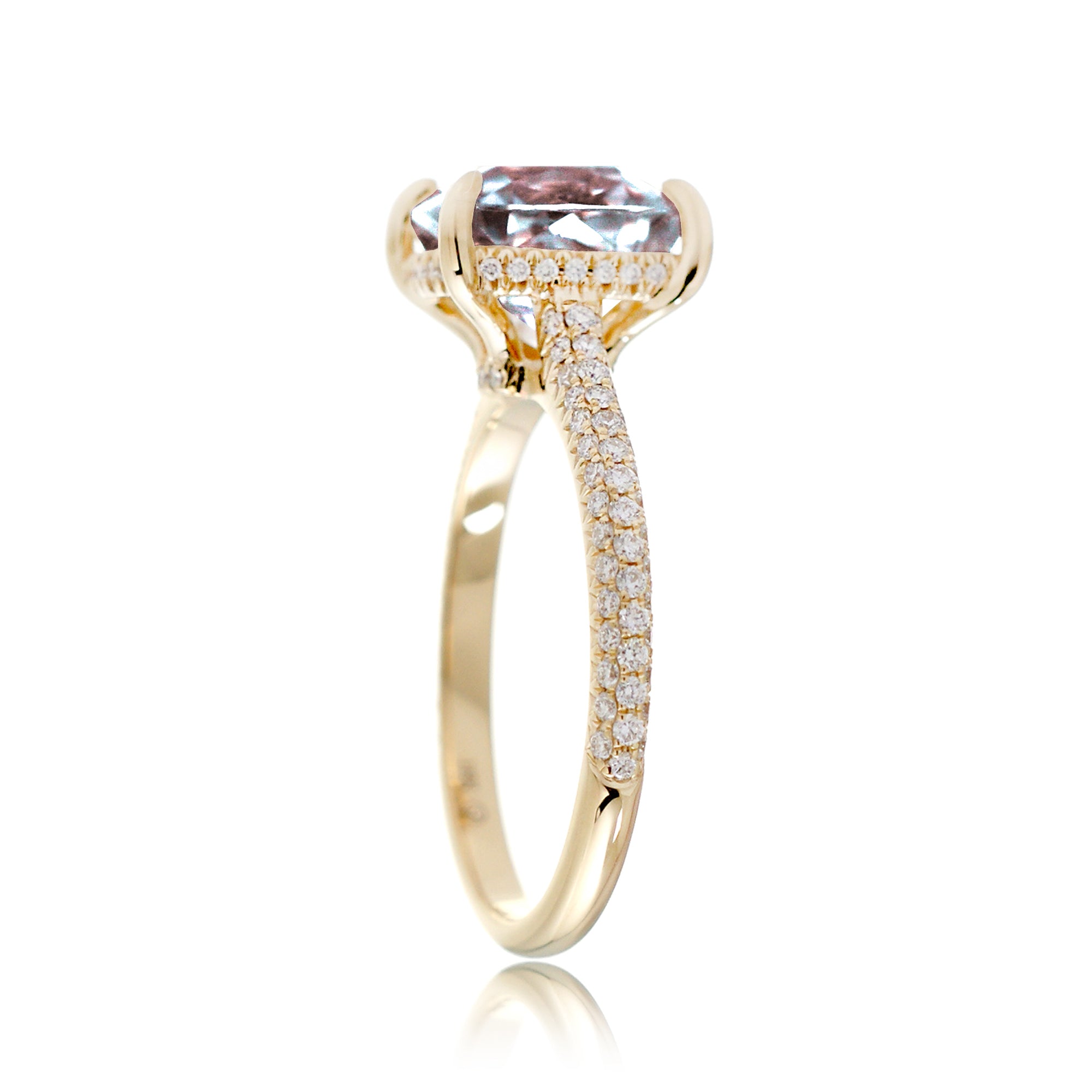 The Starlight Cushion Cut Morganite Ring