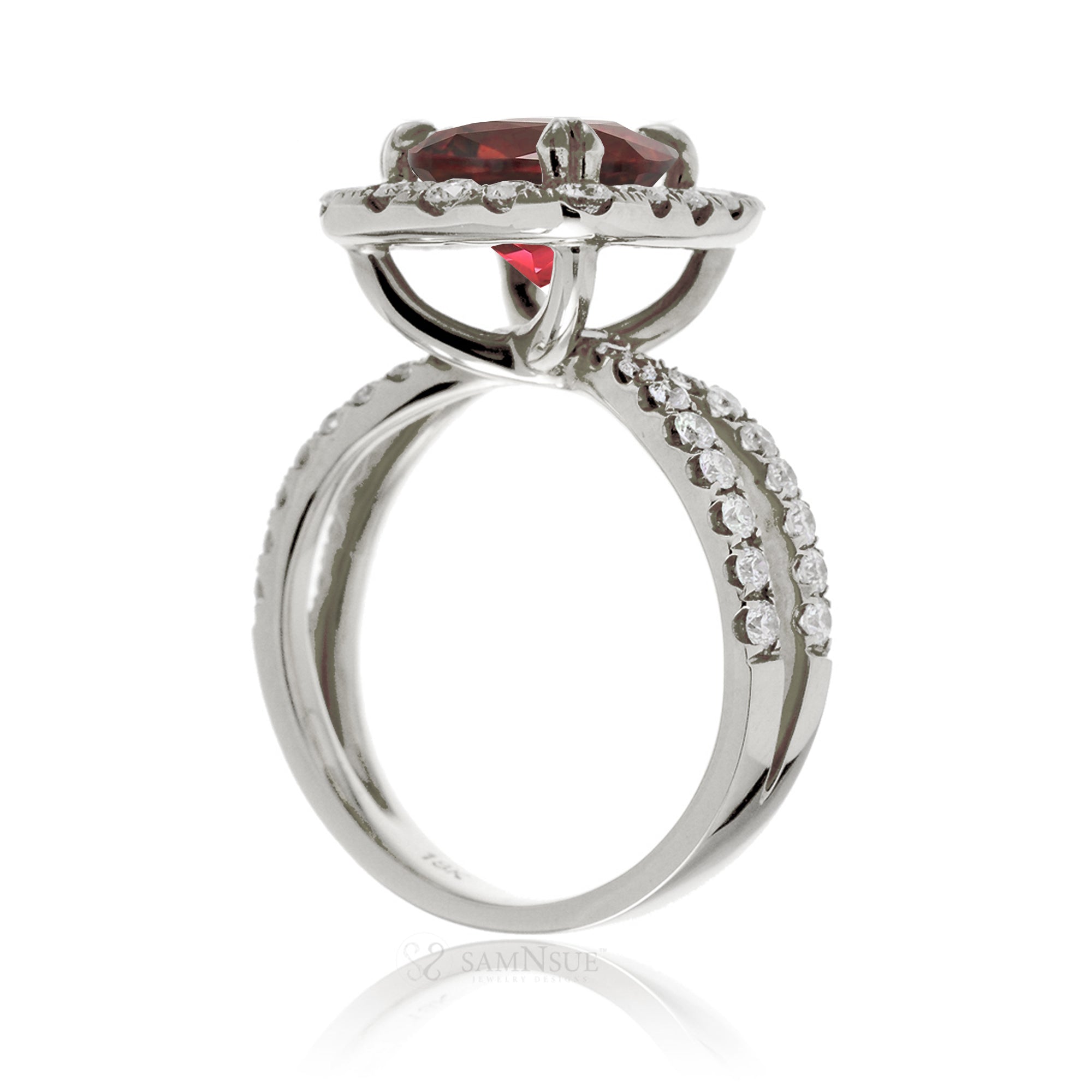 The Bonnie Cushion Cut Ruby Ring
