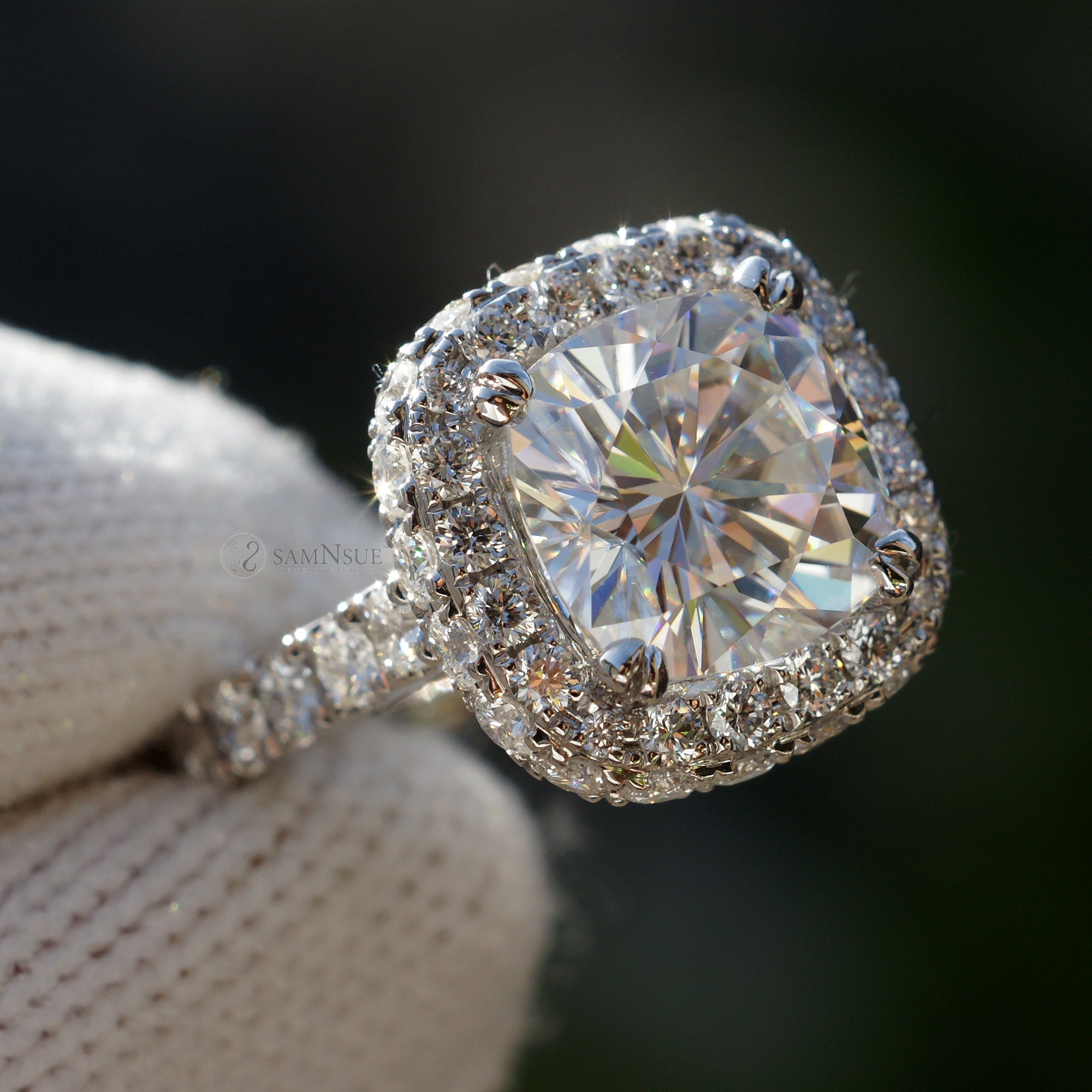 The Gianna Cushion Moissanite Ring (8.5mm)
