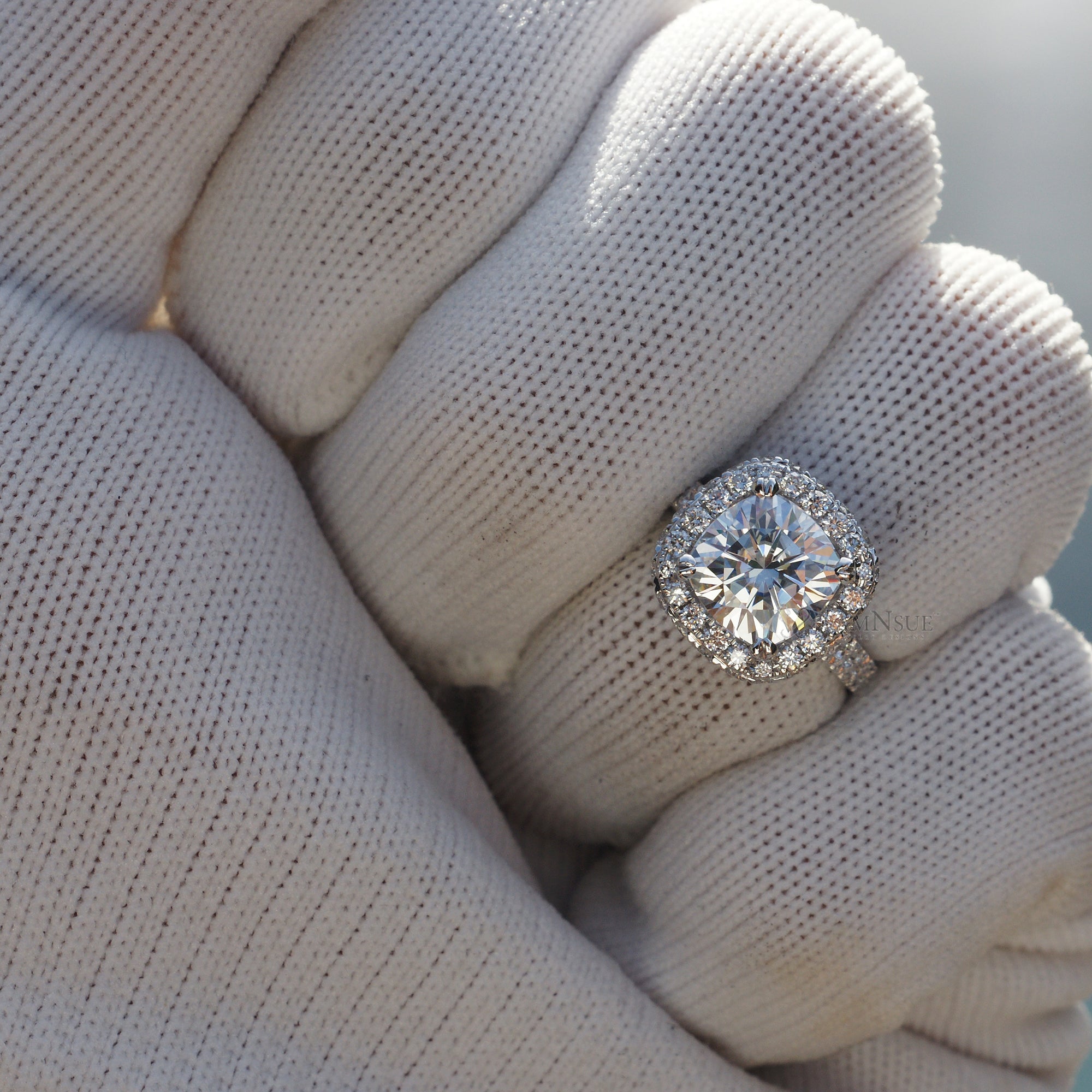 The Gianna Cushion Moissanite Ring (8.5mm)